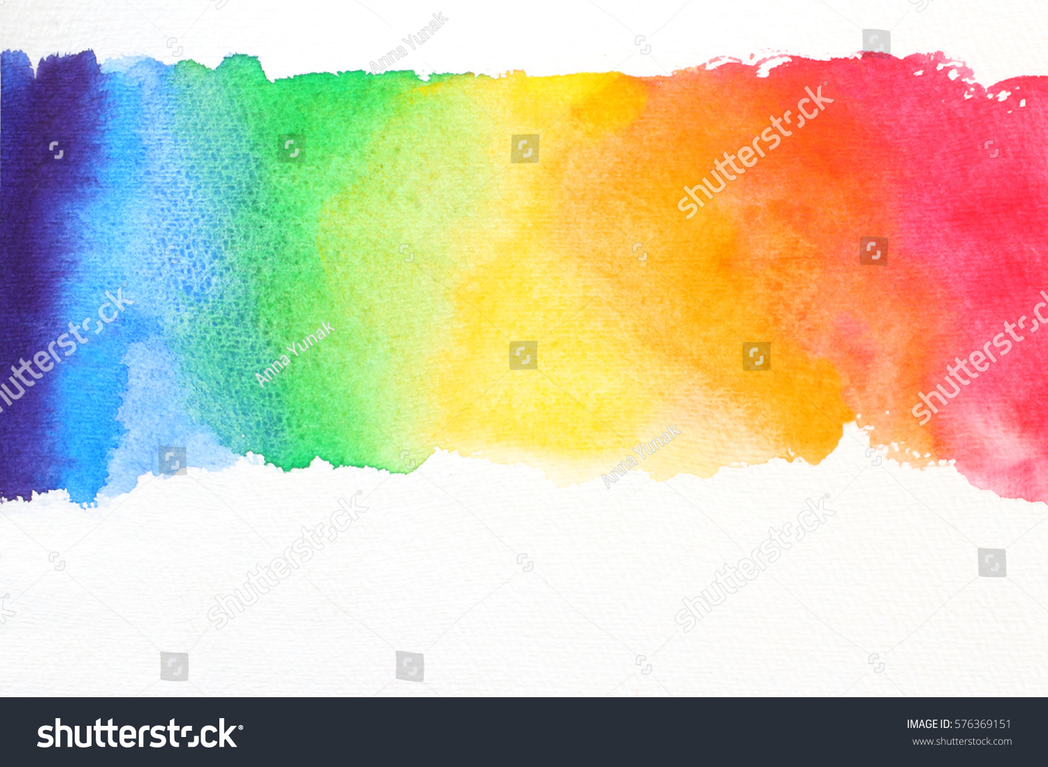 line watercolor texture in rainbow colors on white paper  #576369151