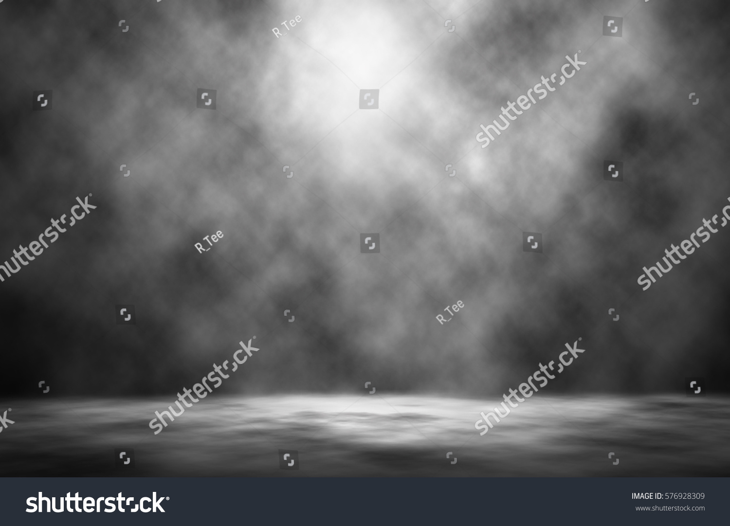 White spotlight smoke night studio background. #576928309
