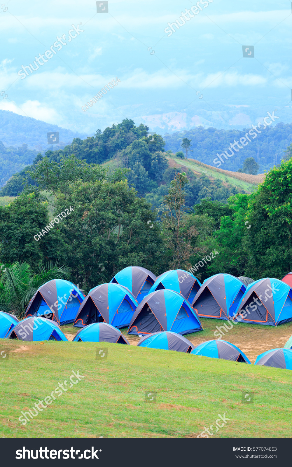 Dome tent camping at National Park #577074853