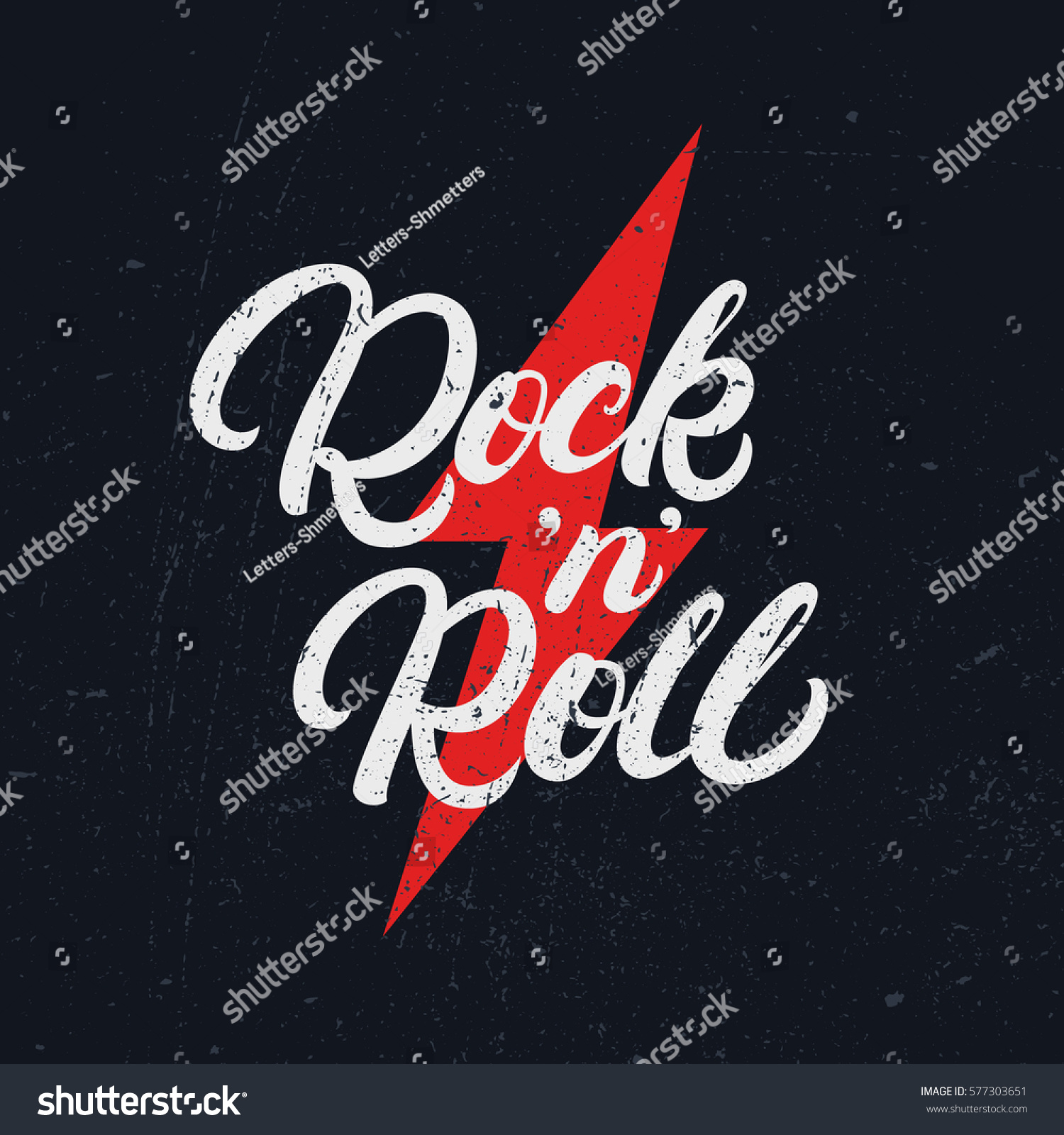 Rock And Roll Hand Written Lettering Text For Royalty Free Stock Vector Avopix Com