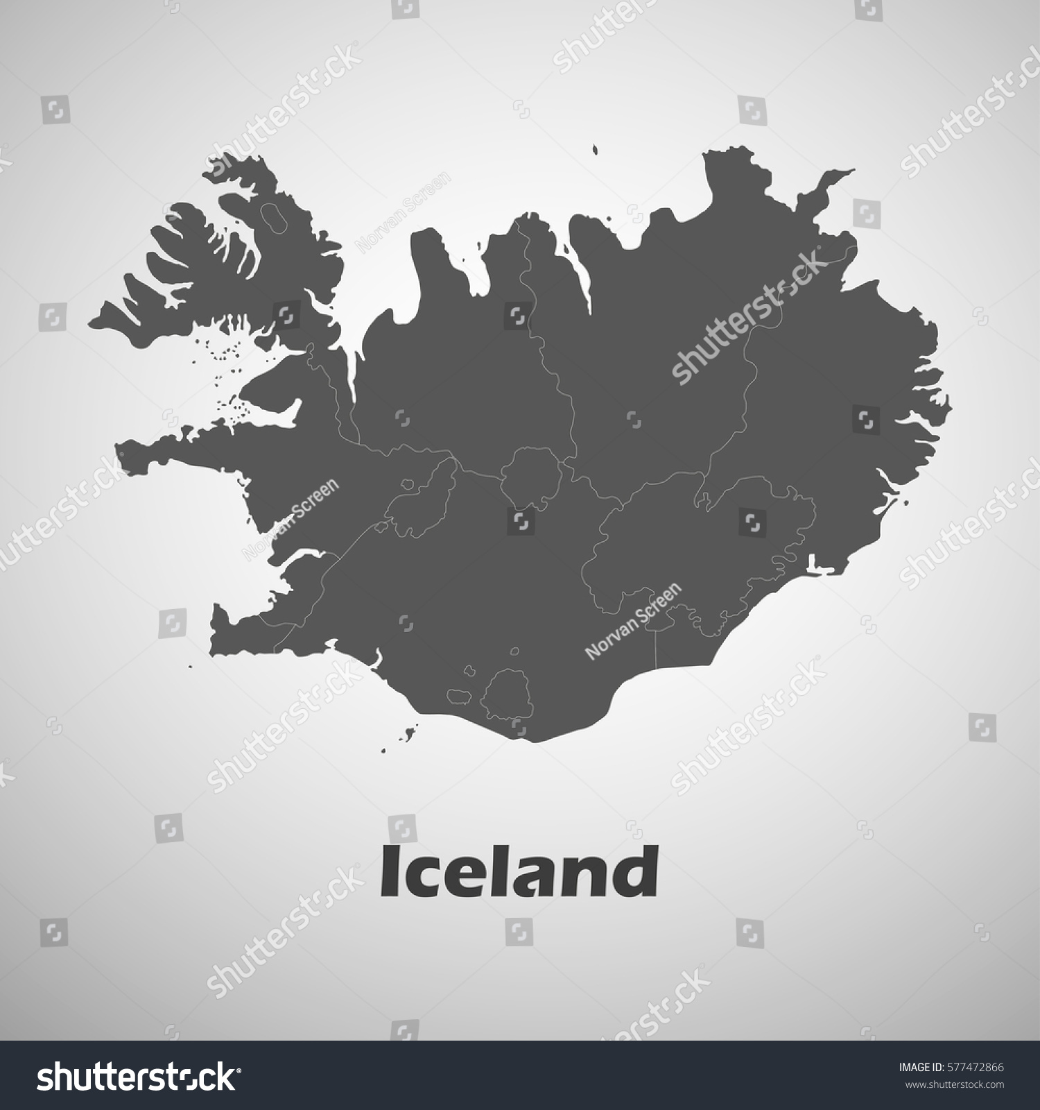 Iceland map. - Royalty Free Stock Vector 577472866 - Avopix.com