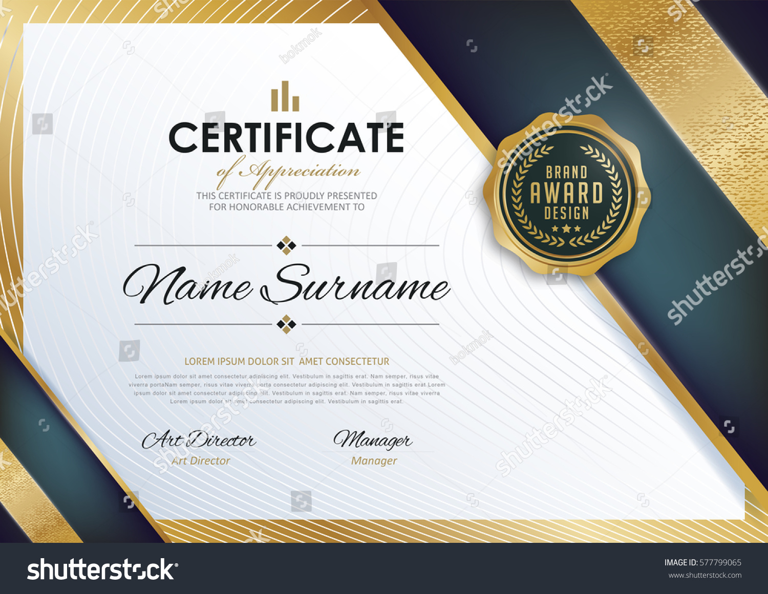 certificate template with luxury and modern pattern,diploma,Vector illustration  #577799065