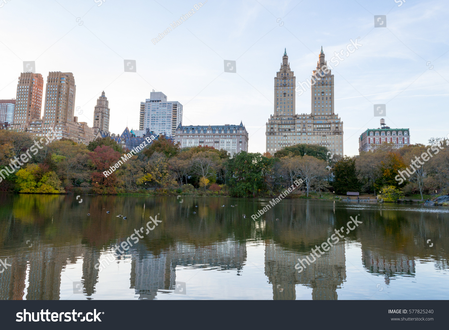 Views of two of the most iconic buildings of the Upper West Side (San Remo and Dakota) from The Lake #577825240