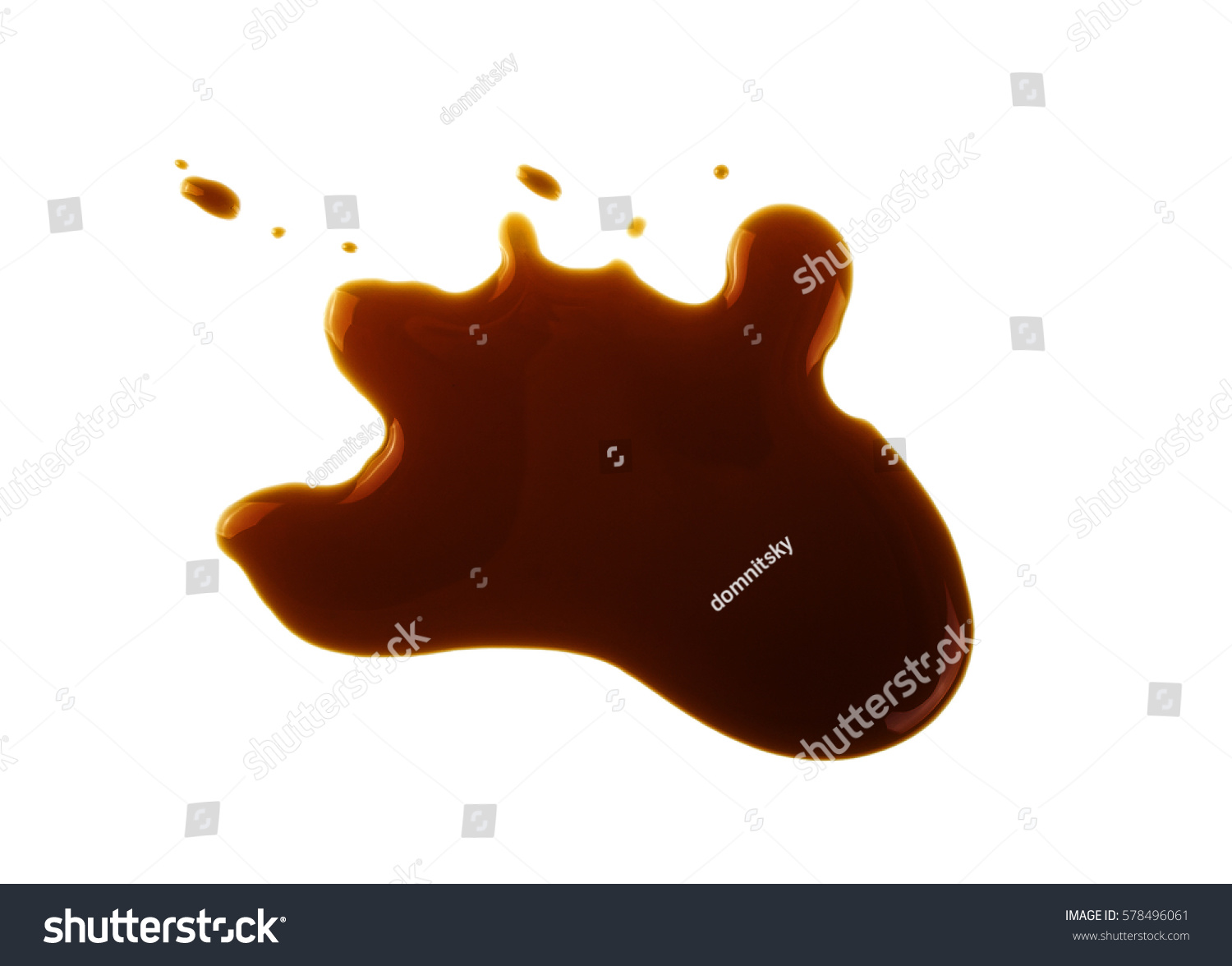 Puddle of soy sauce isolated on a white background #578496061