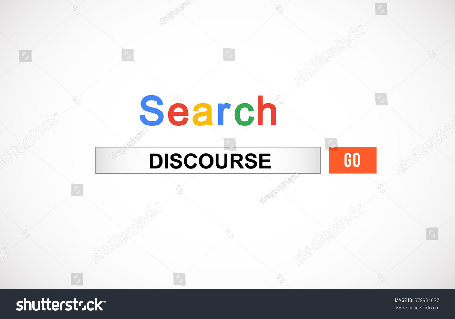 discourse  word search engine box internet web look illustration design vector #578994637