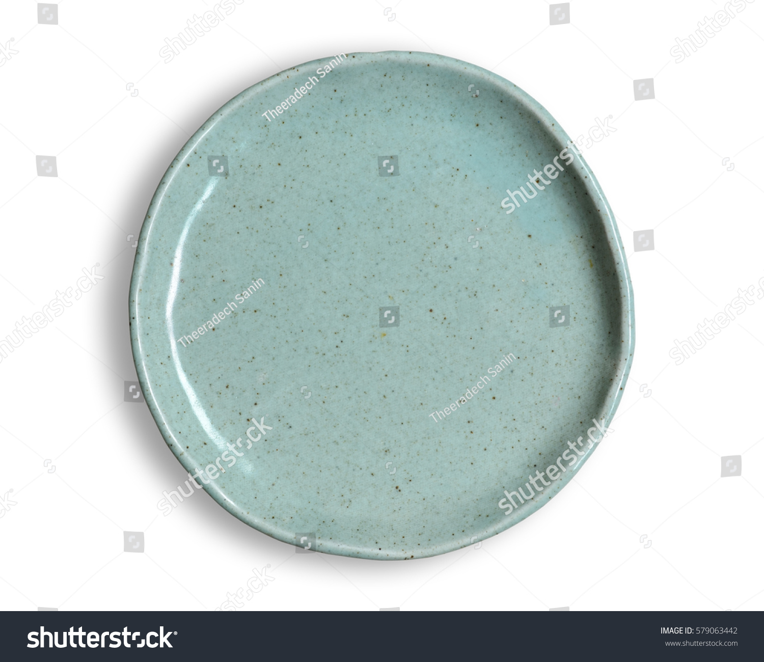 Top view of blank dish isolated on a white background. #579063442