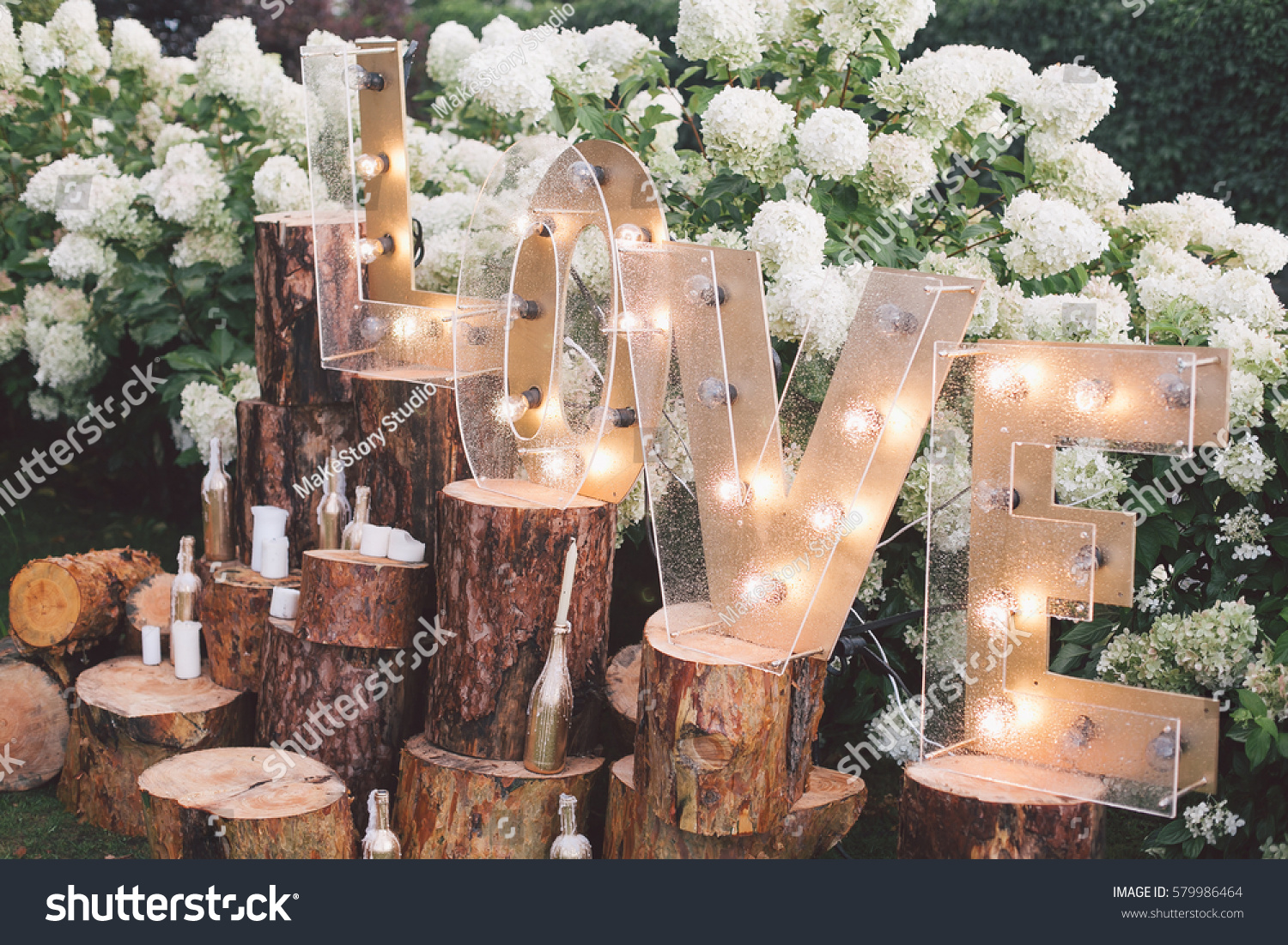 Decorated meadow for wedding ceremony. #579986464