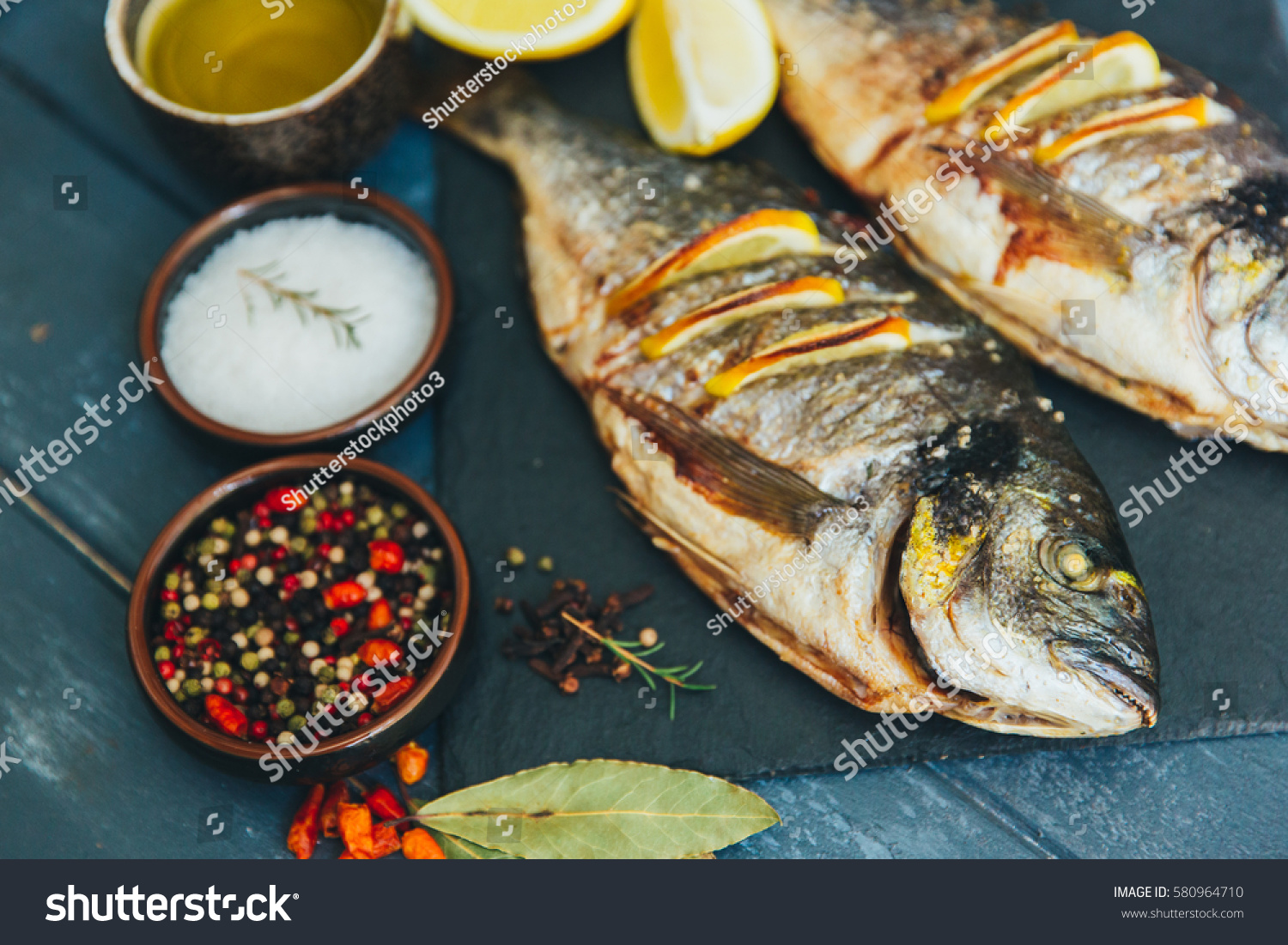 Grilled fish #580964710