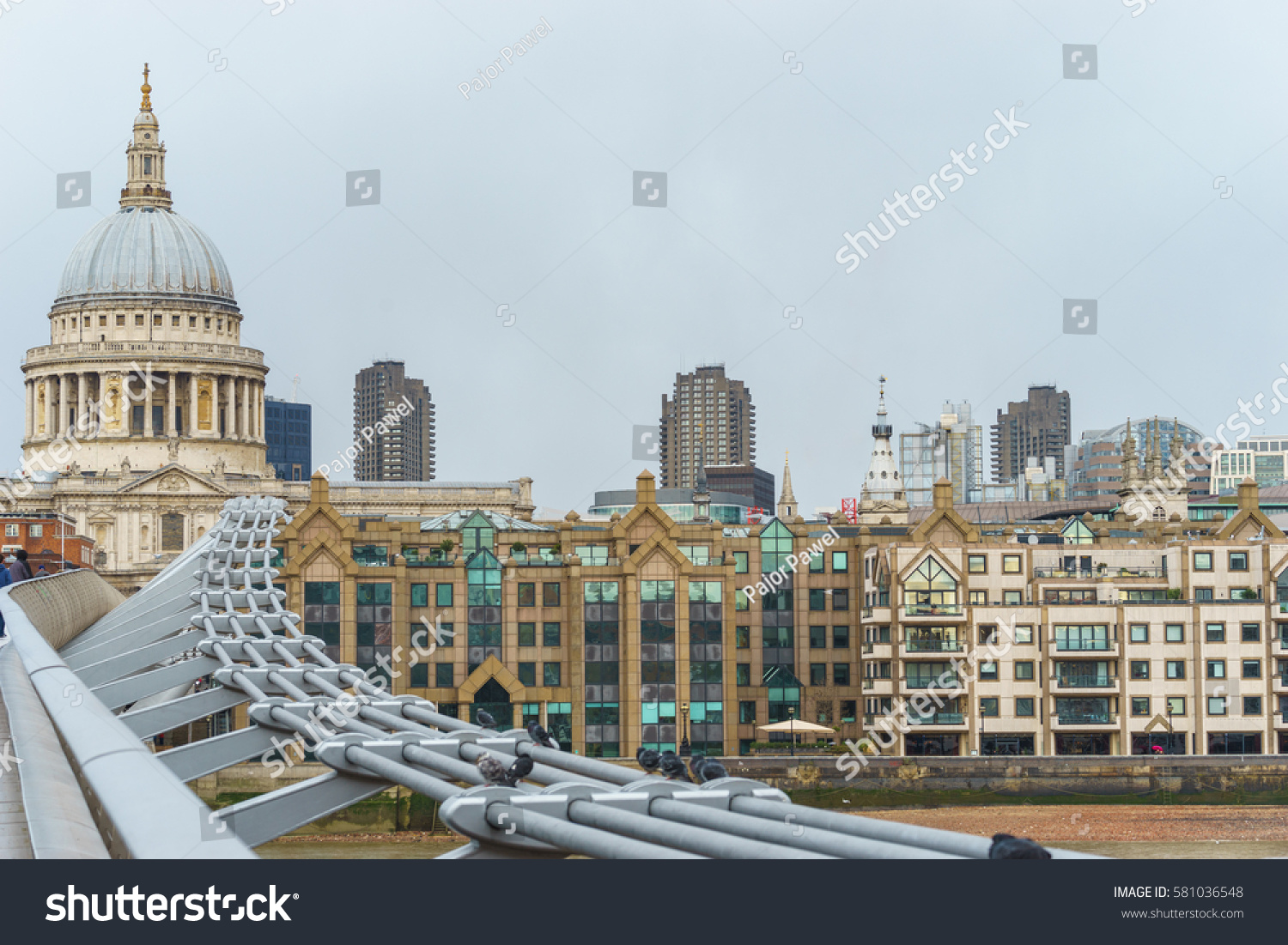 St Paul's cathedral and London cityscape, UK #581036548
