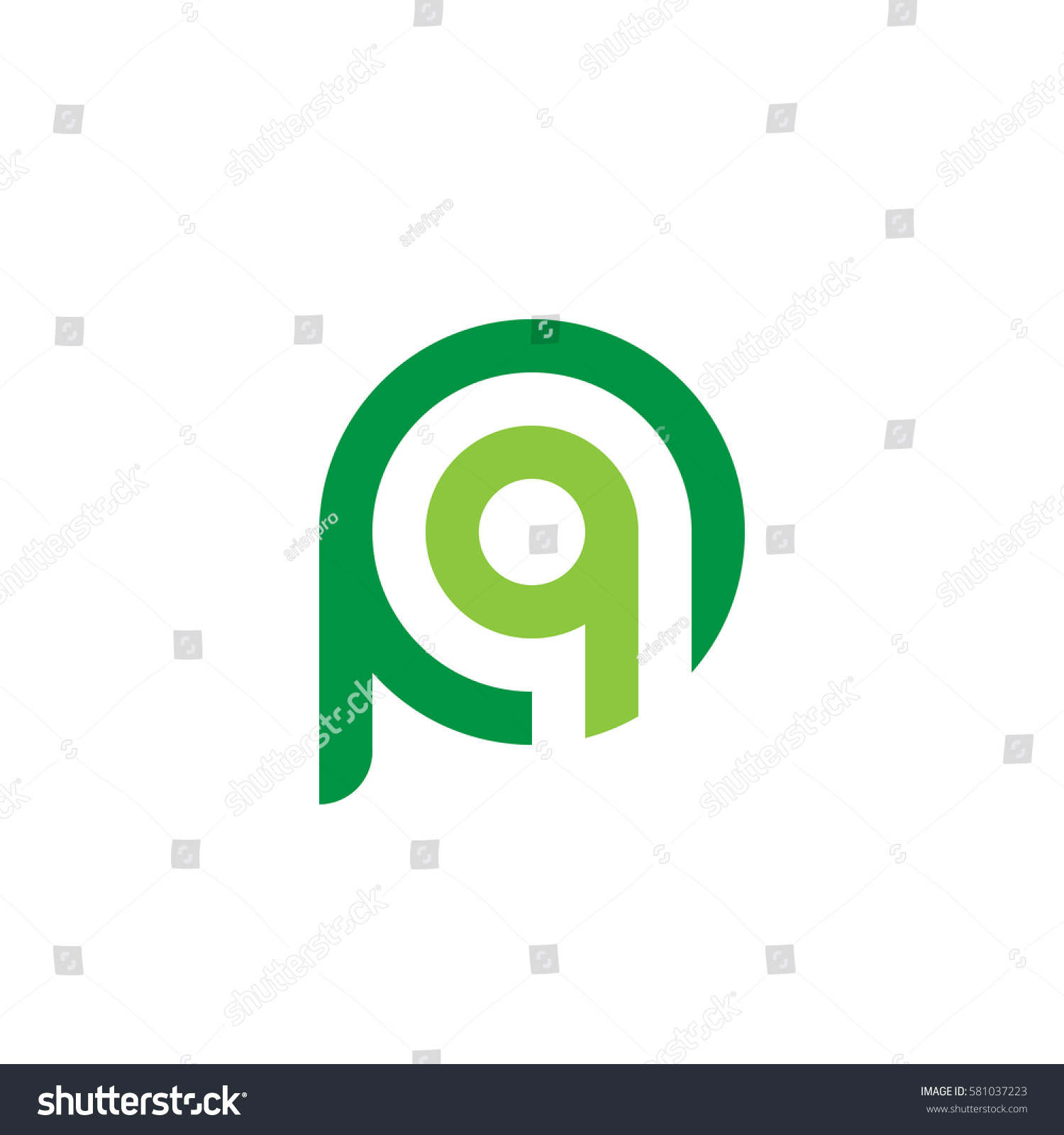 Initial Letter Logo Pq Qp Q Inside P Rounded Royalty Free Stock Vector Avopix Com