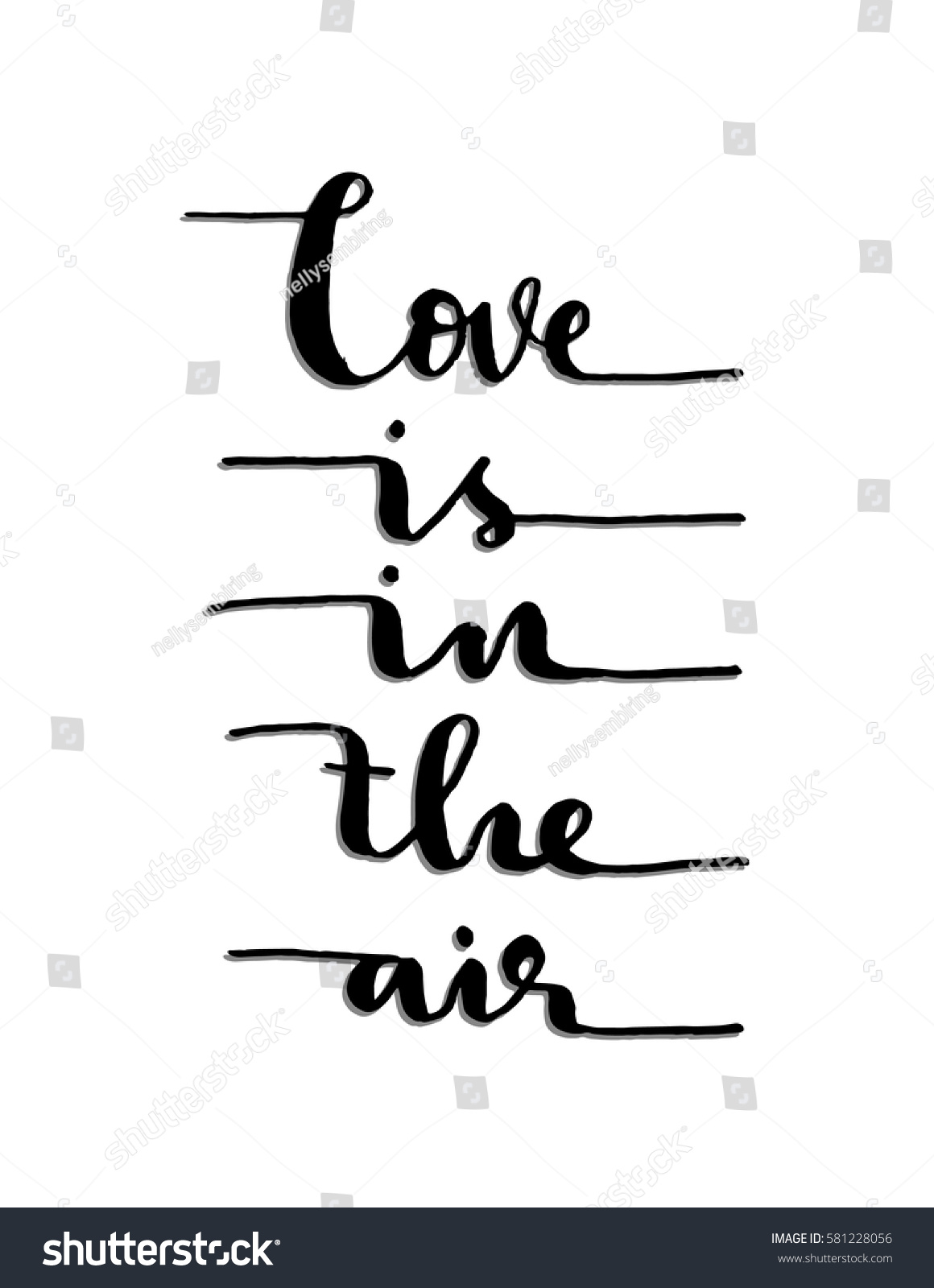 Love Is In The Air. handwritten lettering. - Royalty Free Stock Vector ...