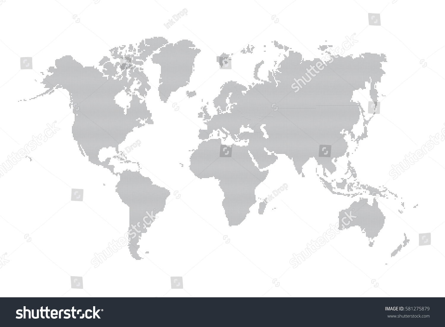 World map made with a dot pattern #581275879