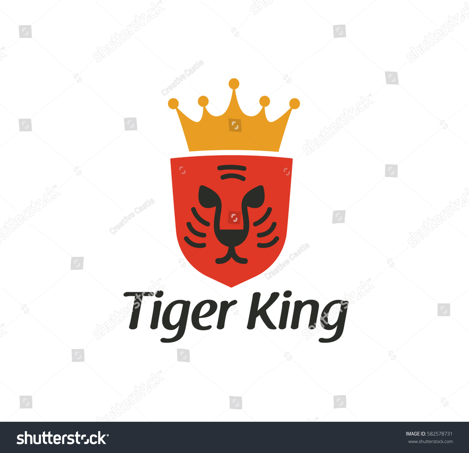 Tiger king logo vector template - Royalty Free Stock Vector 582578731 ...