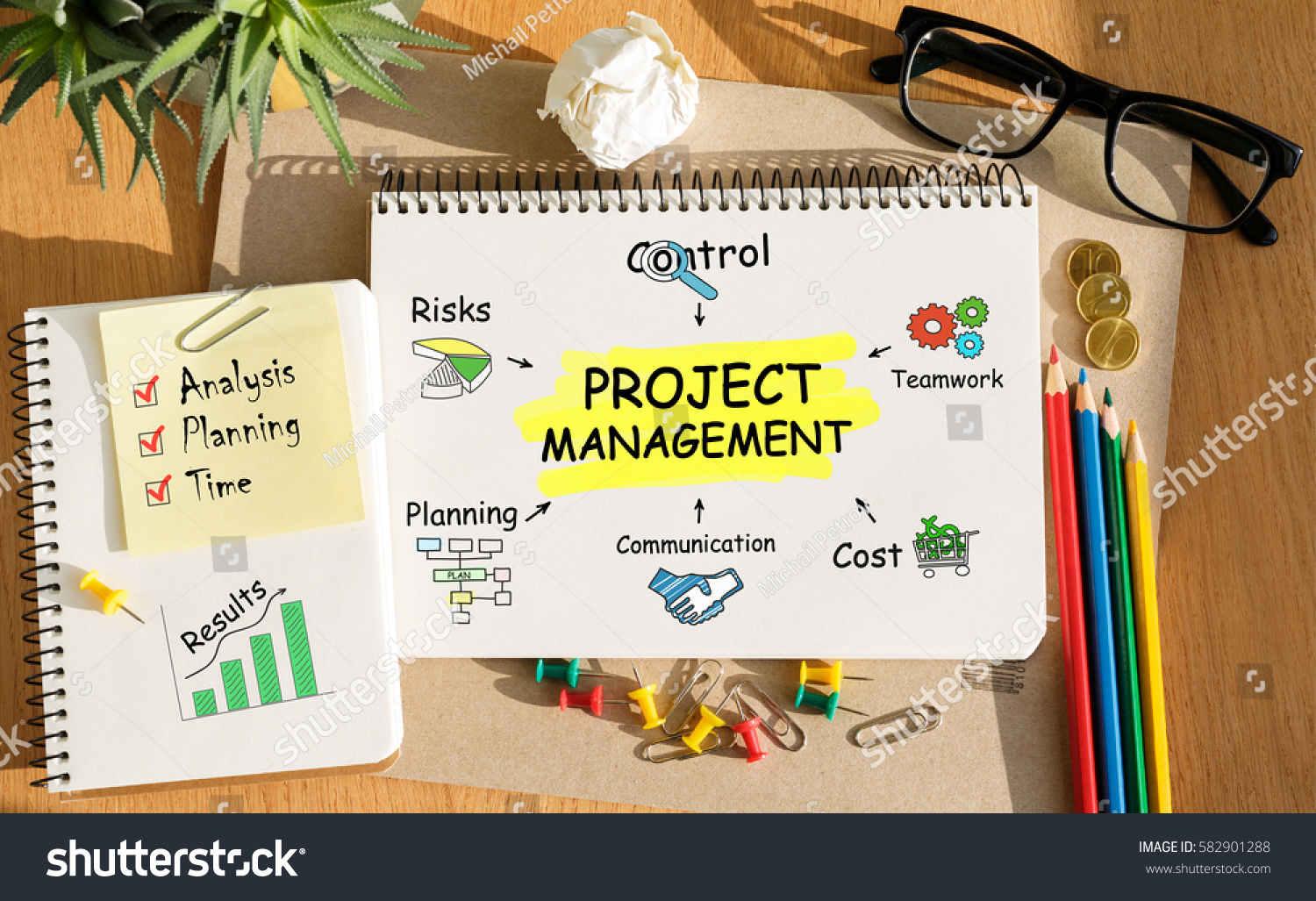 Notebook with Toolls and Notes about Project Management #582901288