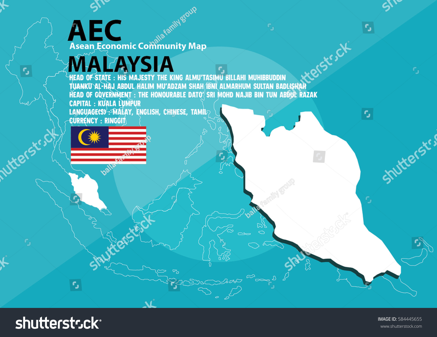 Malaysia world map. malaysia are in southeast Royalty Free Stock