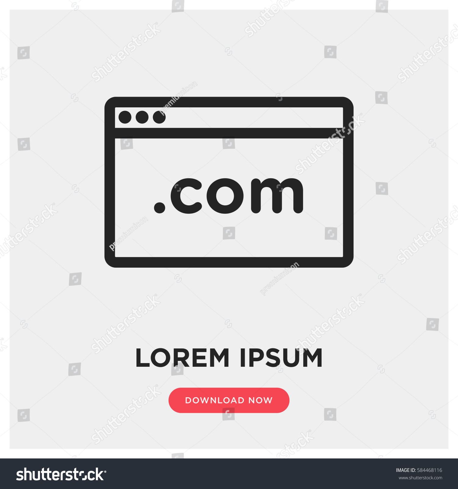 com domain vector icon, website symbol. Modern, simple flat vector illustration for web site or mobile app #584468116