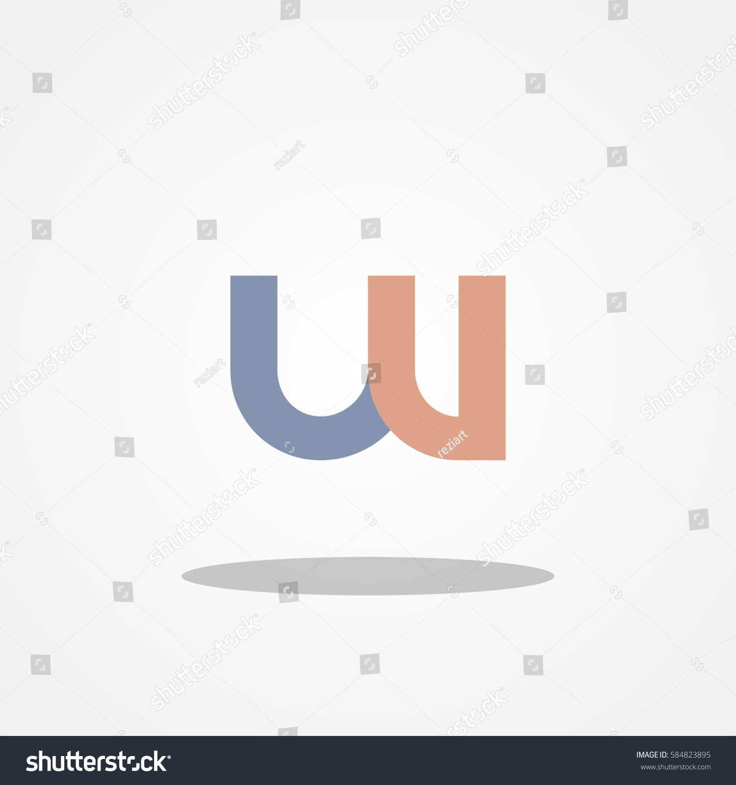 Initial letter UV lowercase logo design template - Royalty Free Stock ...