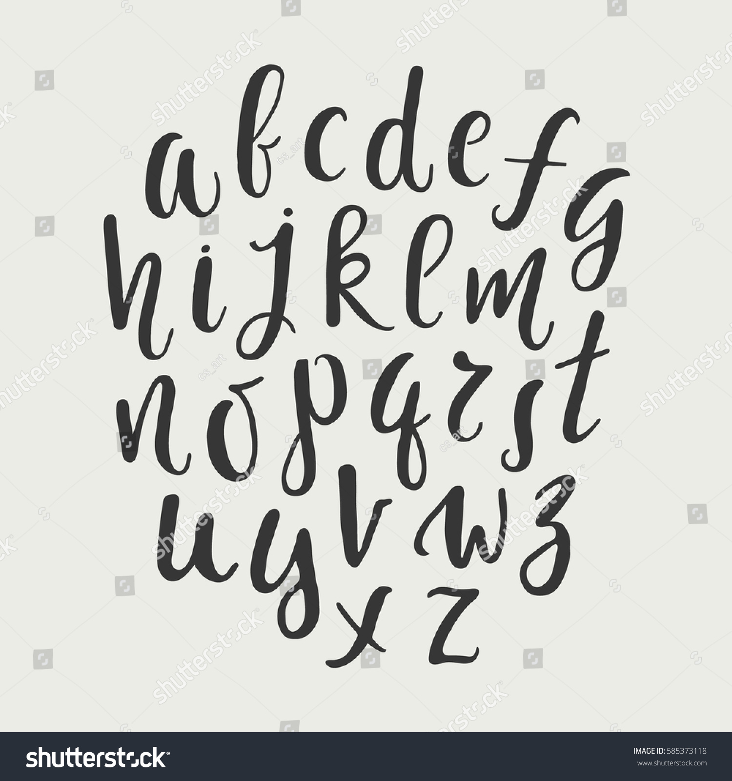 Modern lower case vector alphabet. Calligraphy - Royalty Free Stock ...