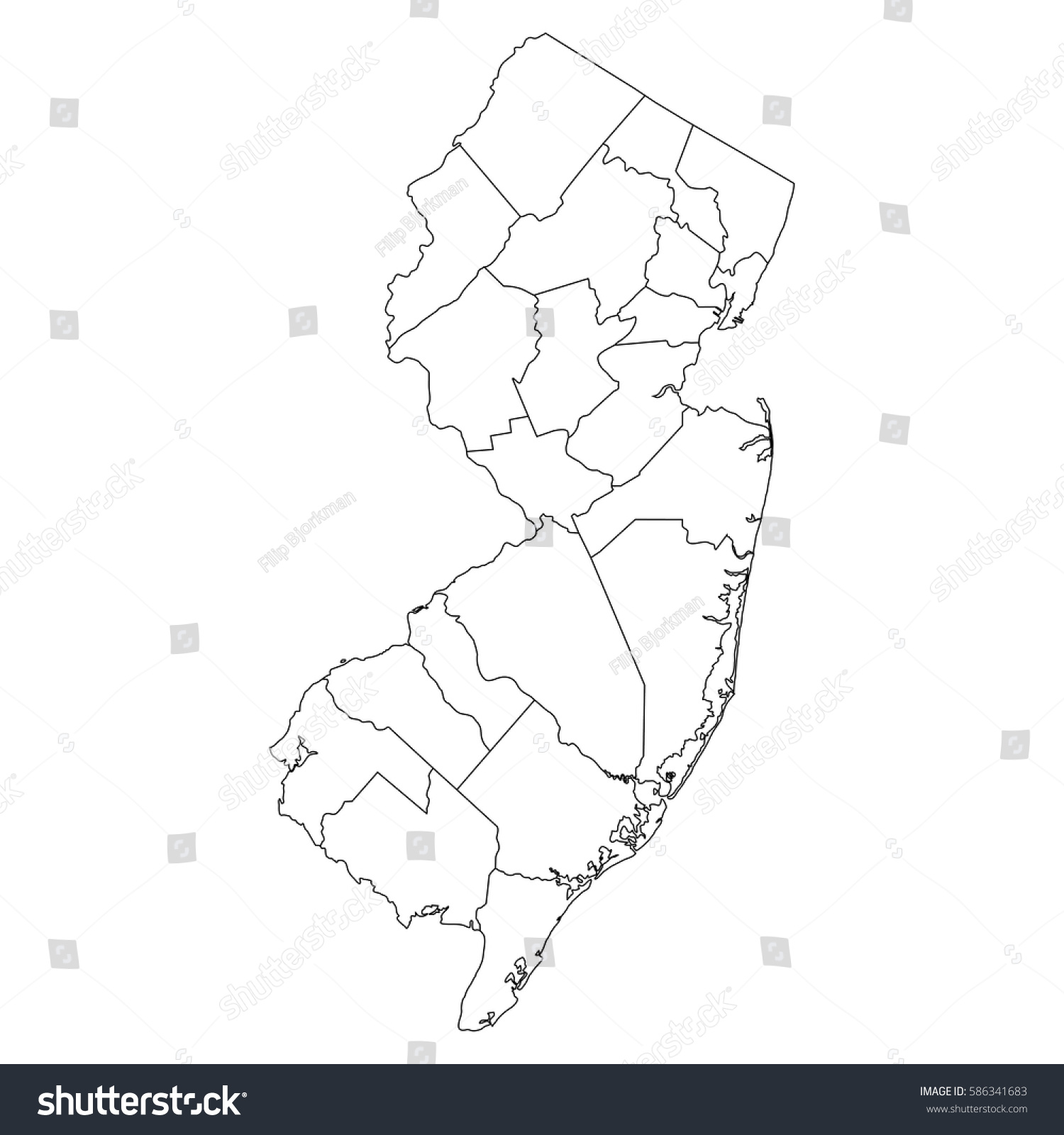 High detailed vector map with counties/regions - Royalty Free Stock ...