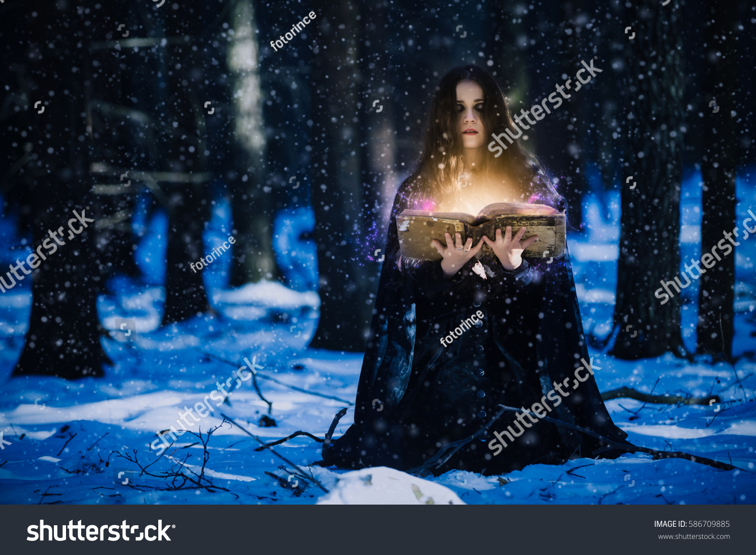 Sorceress celebrating the magic of the magic books #586709885