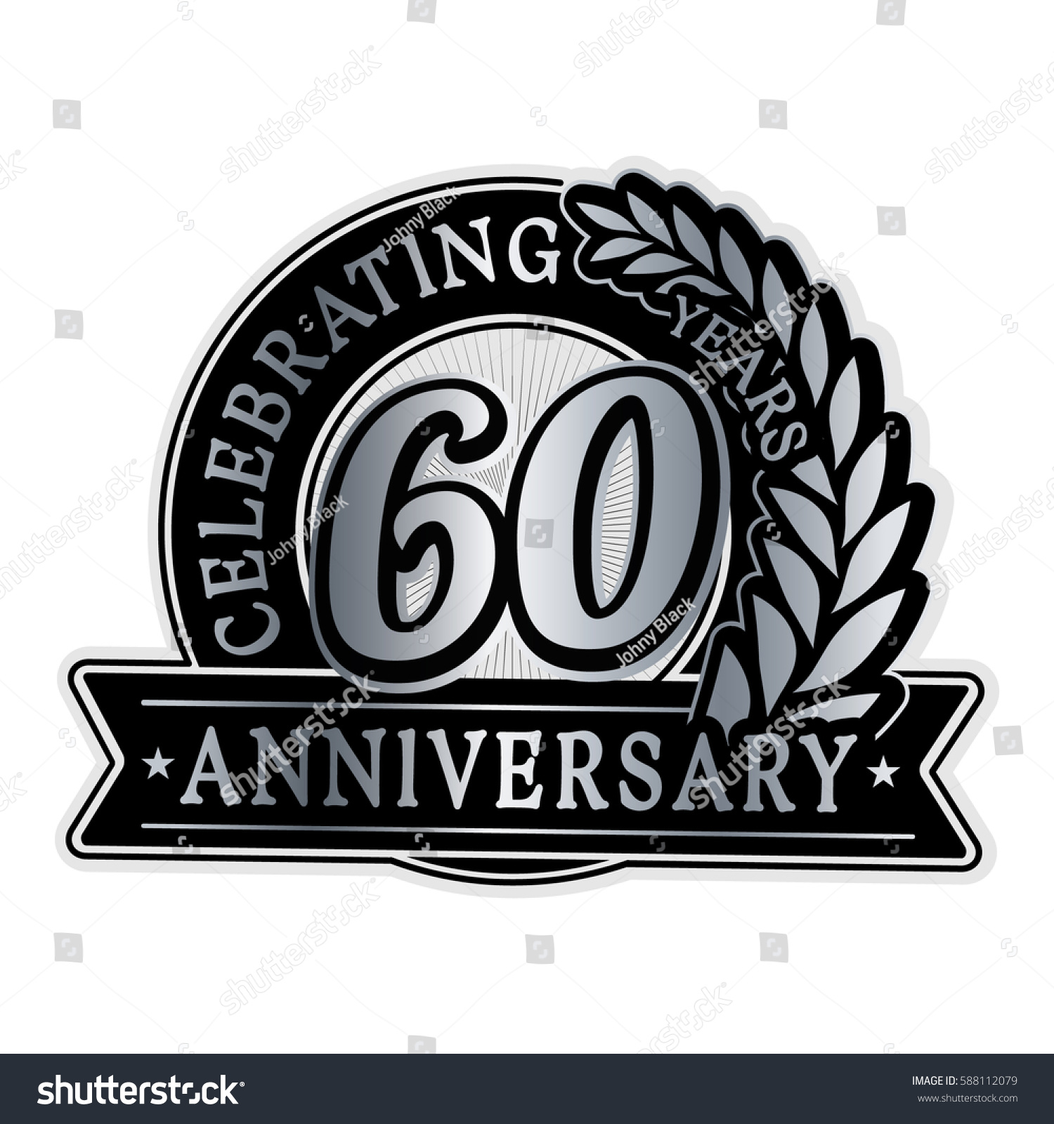 60 Years Anniversary Logo Template. Vector And - Royalty Free Stock ...