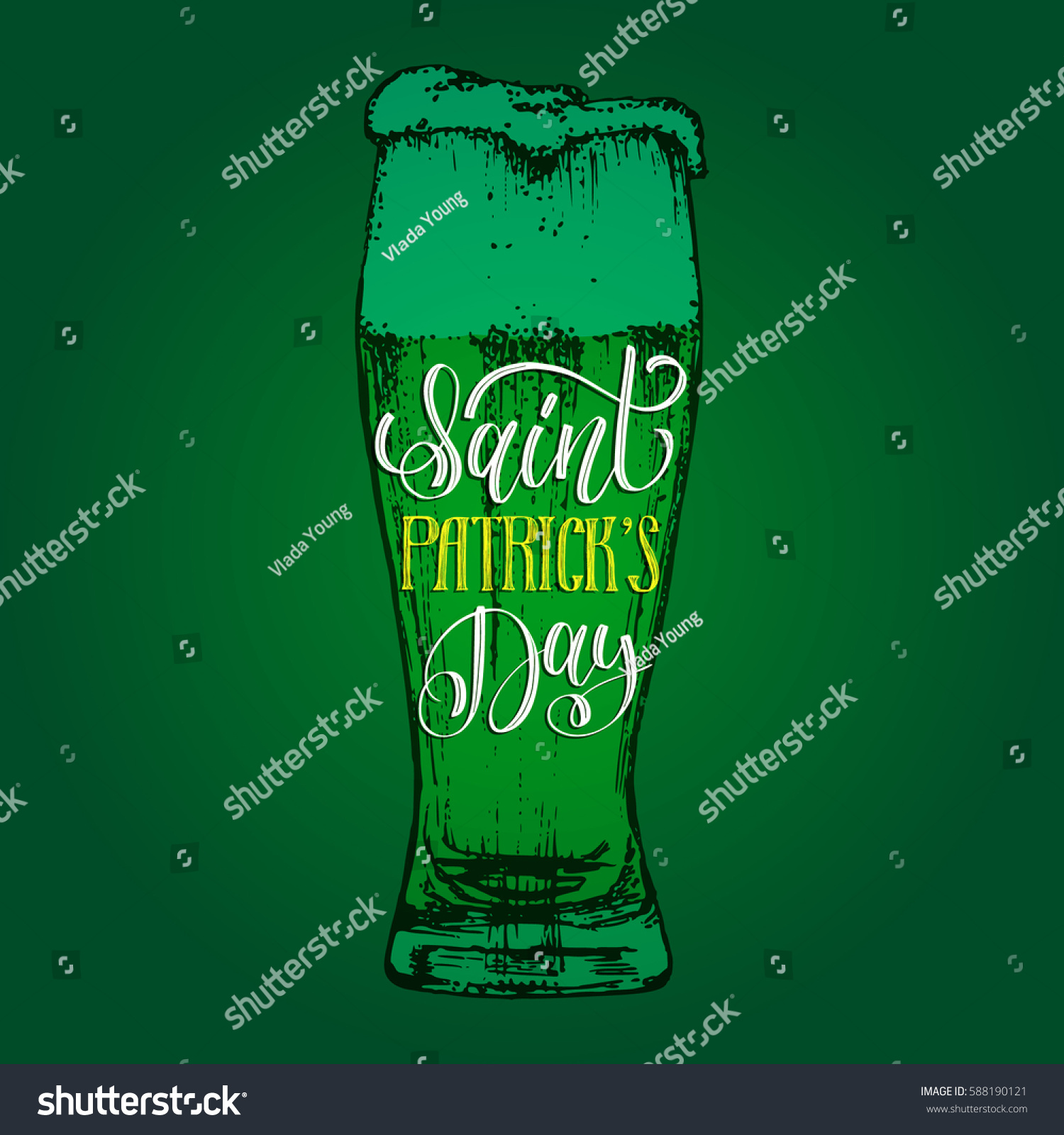 Vector Happy Saint Patricks Day Hand Lettering Royalty Free Stock