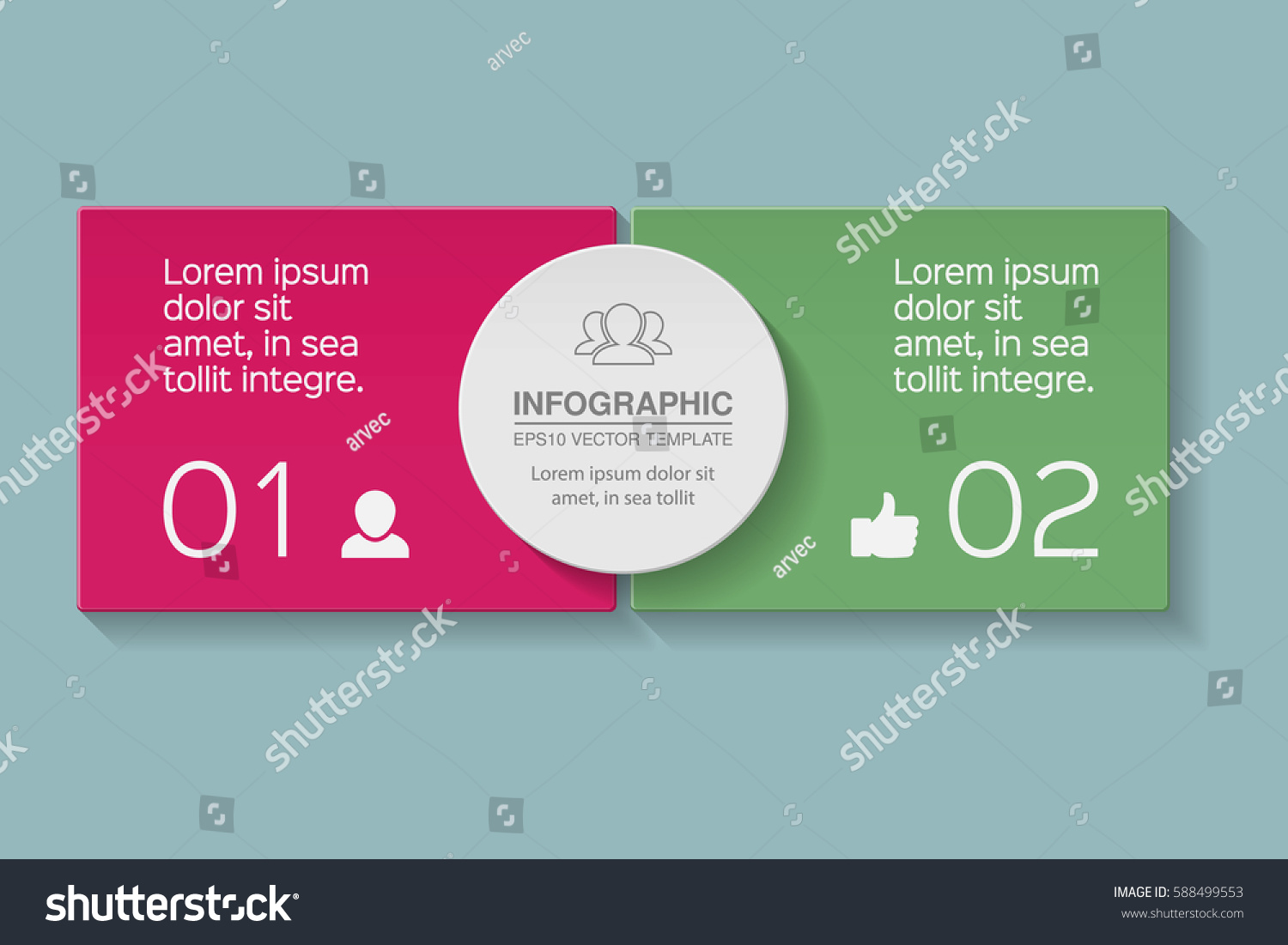 Vector Infographic Template Two Options Royalty Free Stock Vector 588499553 2842