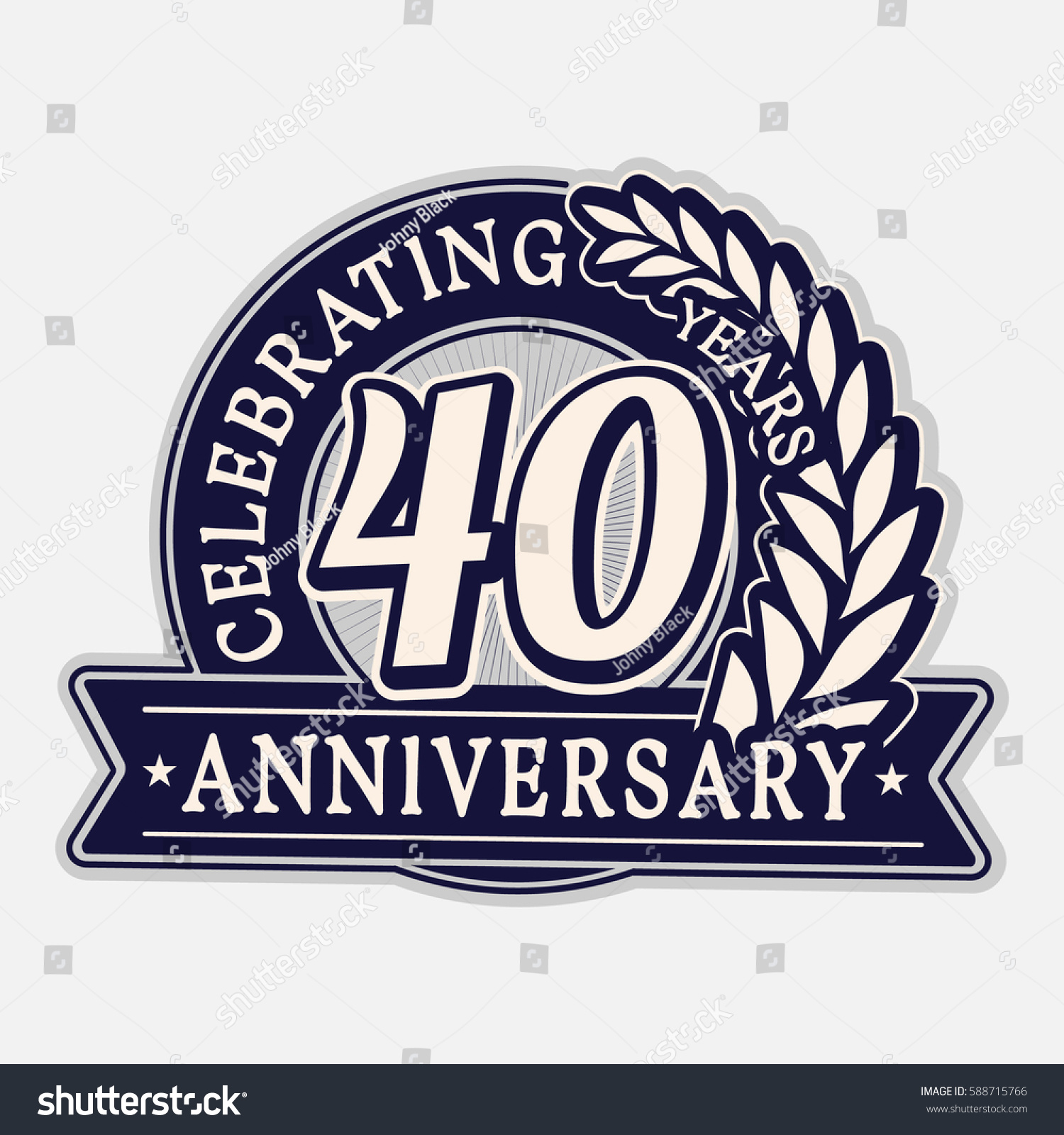 40 years anniversary logo template. Vector and - Royalty Free Stock ...