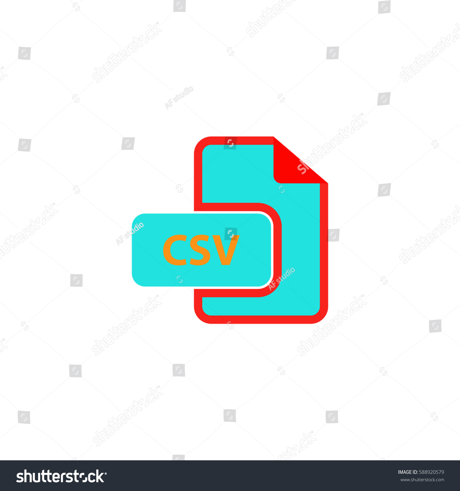 Csv Extension Text File Type Color Symbol Icon Royalty Free Stock Vector 588920579 2104
