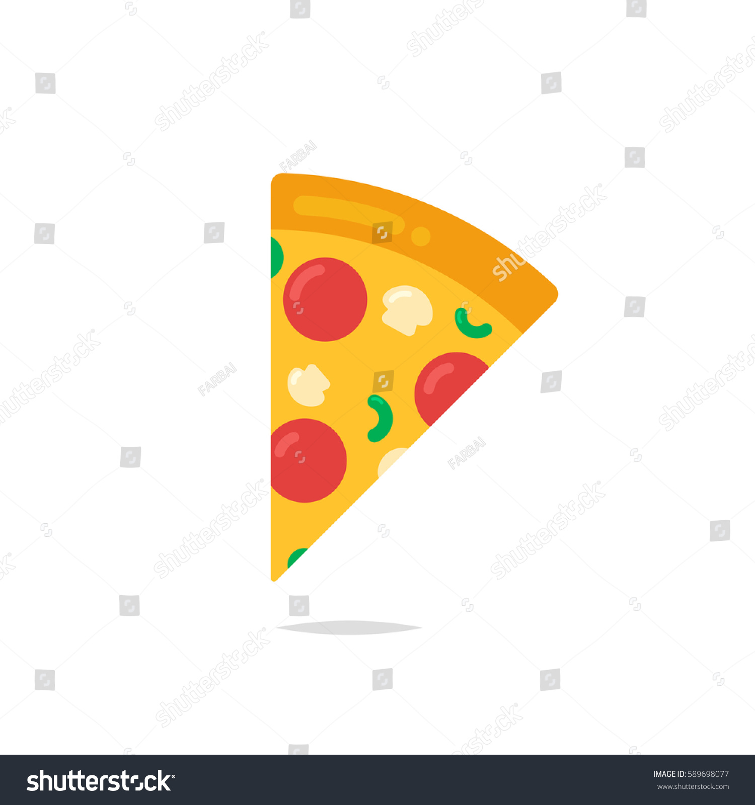 Pizza slice icon vector #589698077