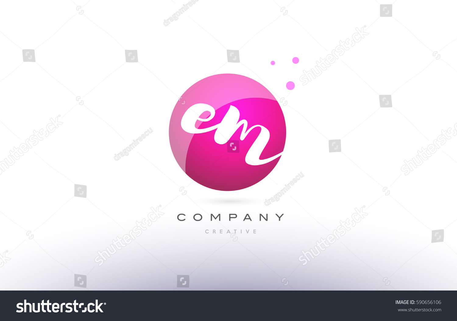 em e m sphere pink 3d alphabet company letter - Royalty Free Stock ...