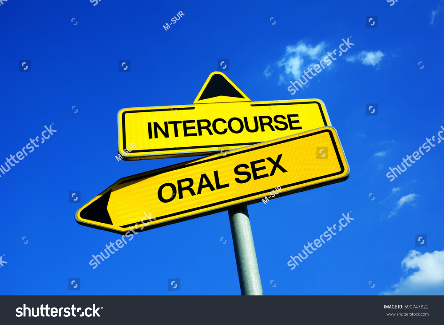 Intercourse Vs Oral Sex Traffic Sign With Two Royalty Free Stock