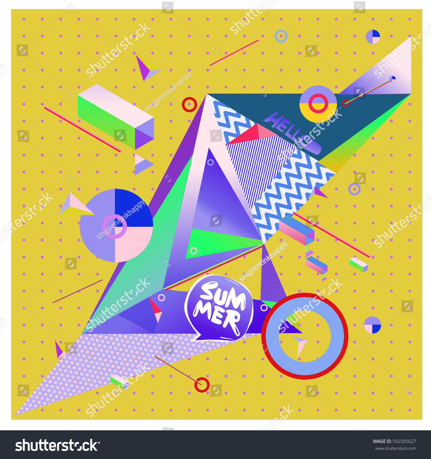 Vector of triangle geometric 3d forms. Modern - Royalty Free Stock ...