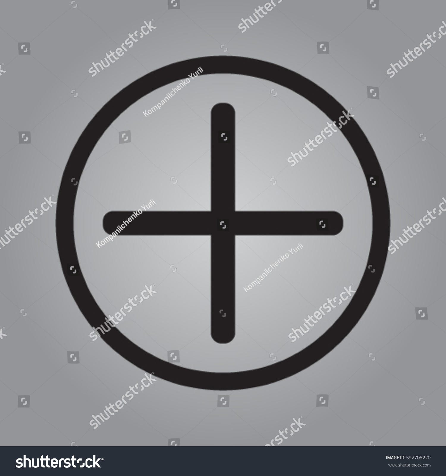 Plus icon, positive symbol vector illustration #592705220