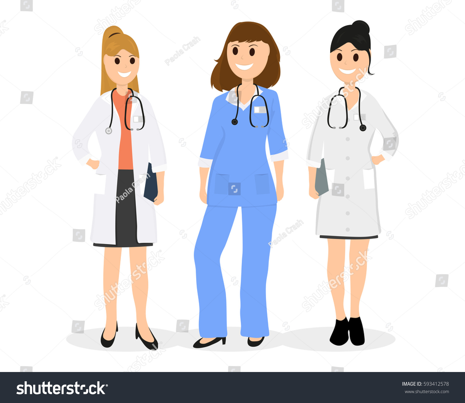 Group of women doctors Royalty Free Stock Photo 593412578
