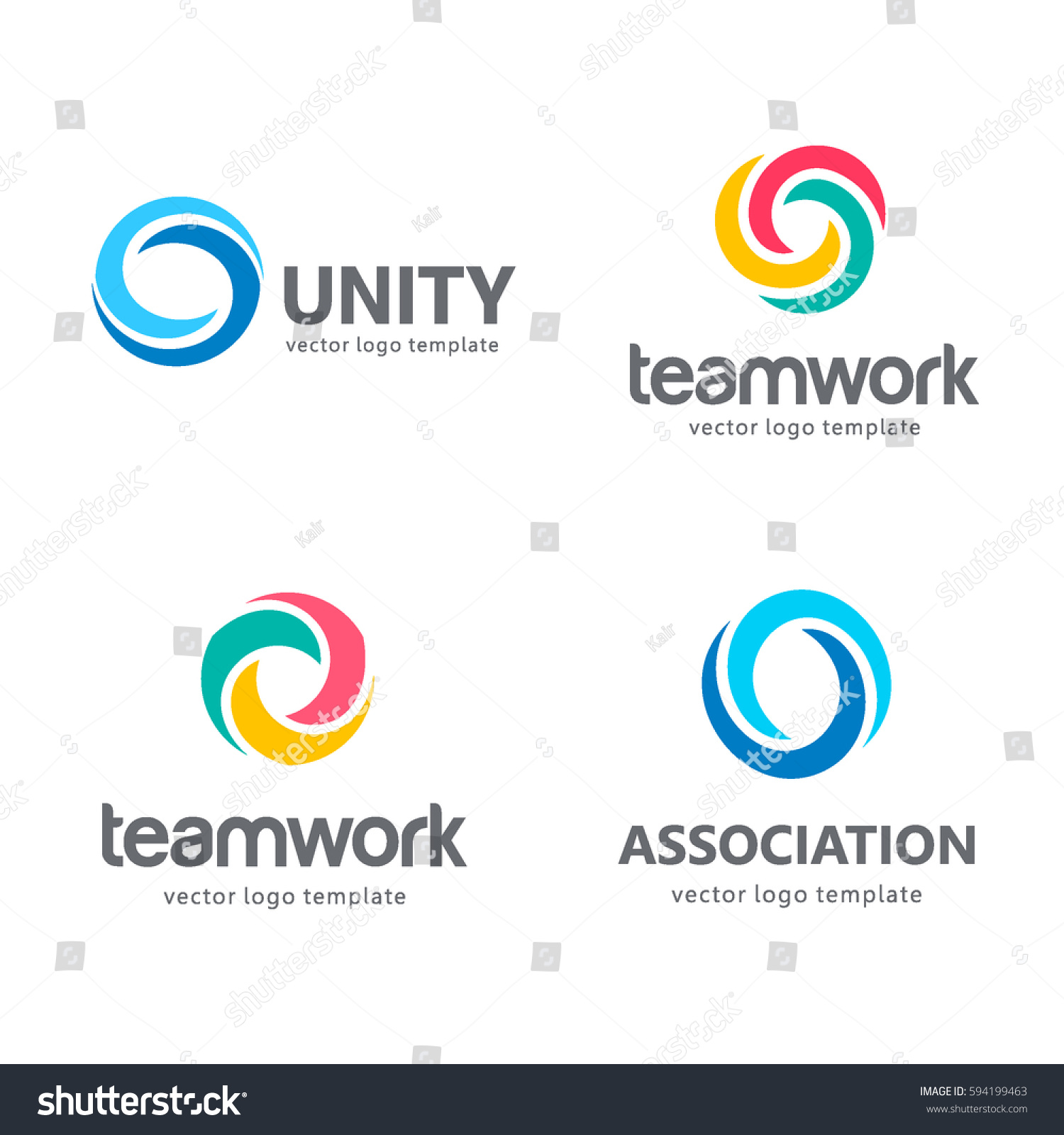 Collection of vector logos for your business. Association, Alliance, Unity, Team Work #594199463