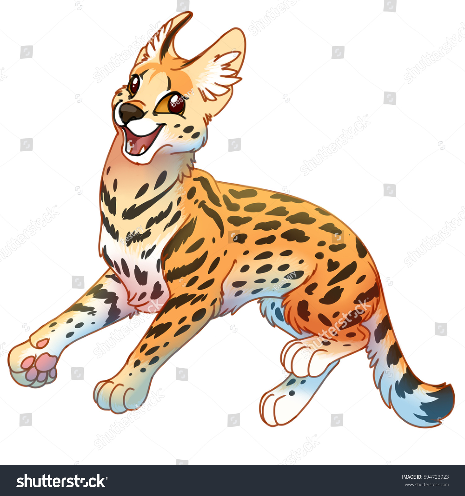 Cute Serval Cat Stock Vector By AgnesSz OFF