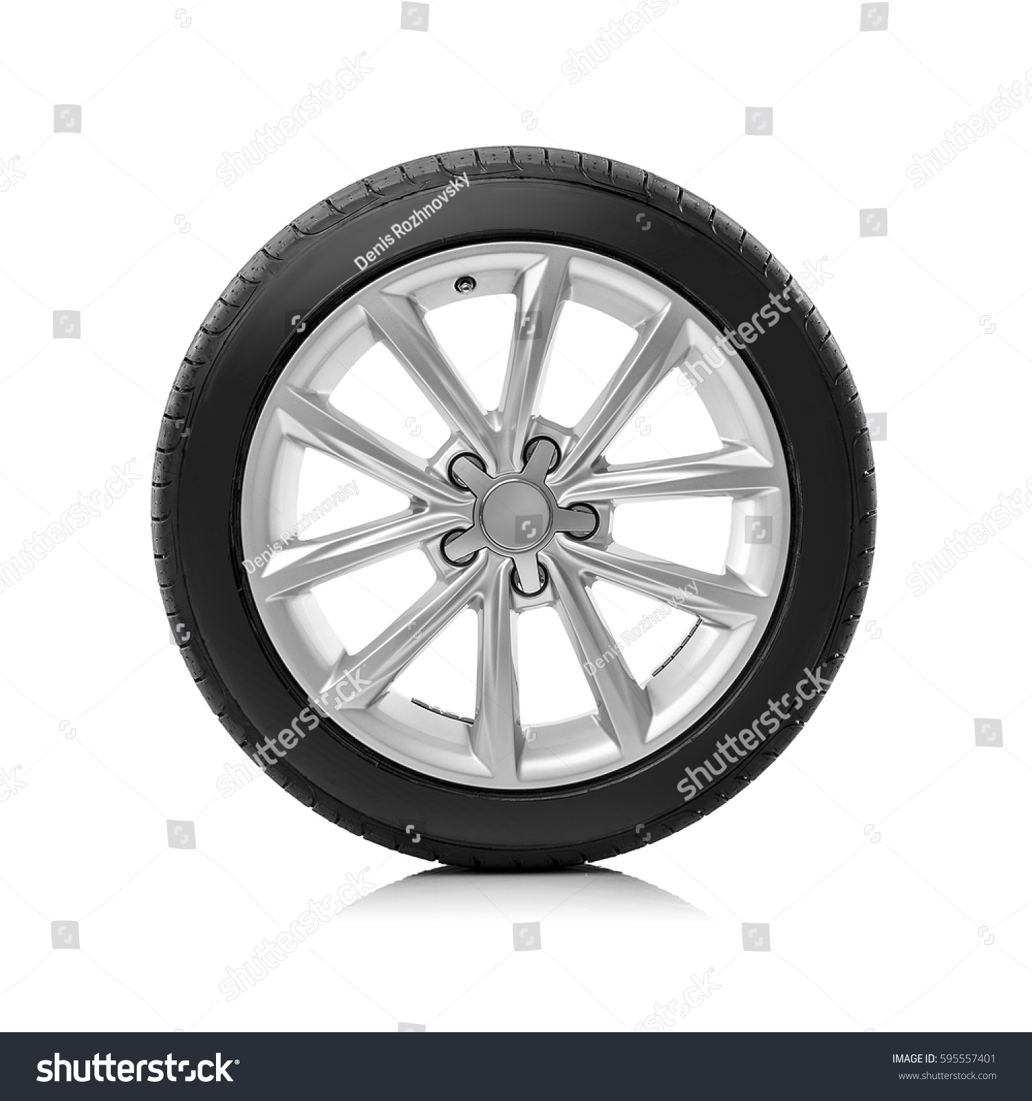 Car wheels isolated on a white background. #595557401