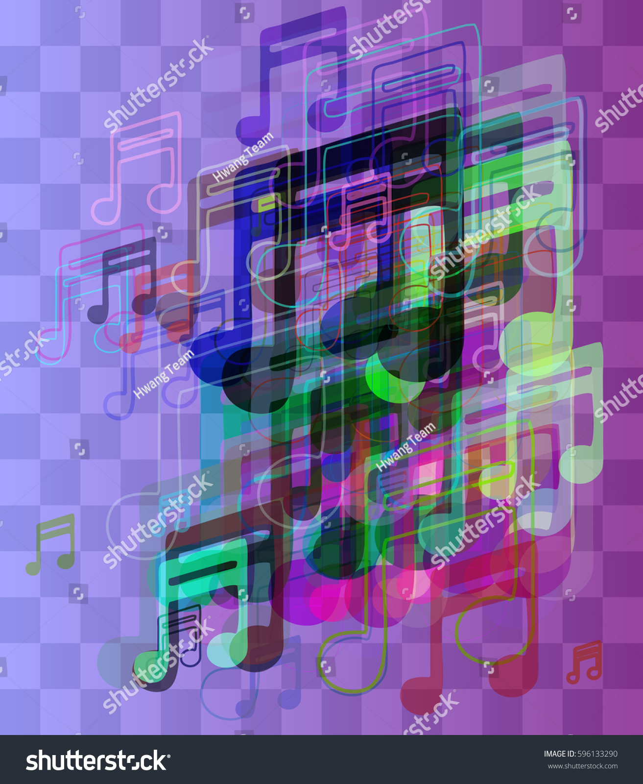 musical note pattern template - Royalty Free Stock Vector 596133290 ...