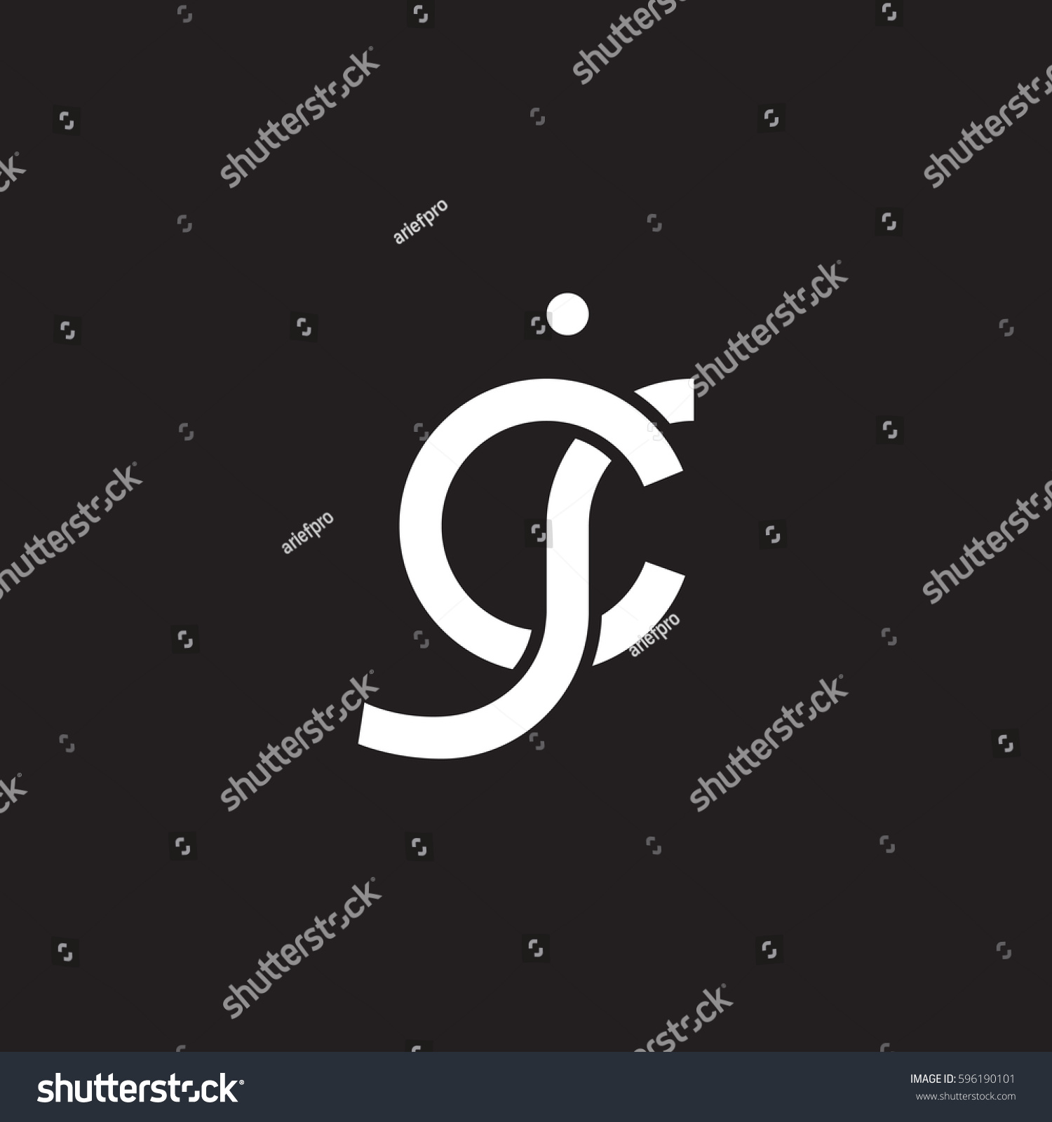 Initial letters cj, round linked chain shape - Royalty Free Stock ...