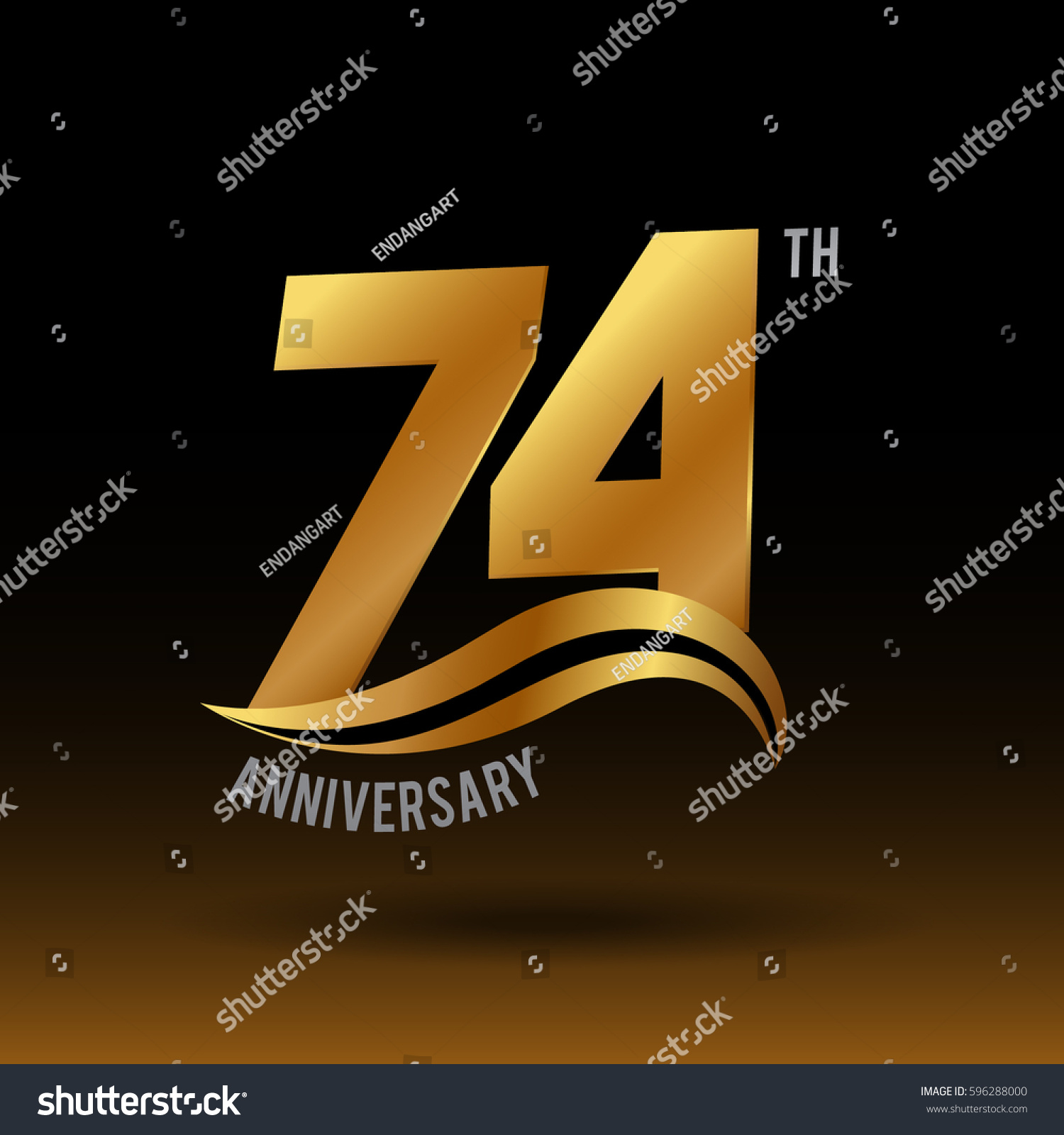 74 years golden anniversary logo celebration - Royalty Free Stock ...