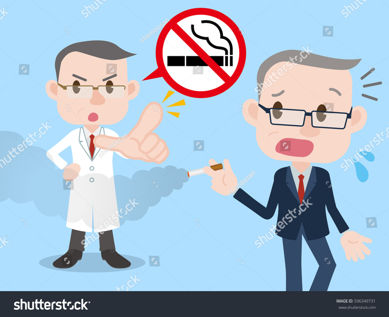 No Smoking Concept Illustration Passive Smoking Royalty Free Stock Vector 596349731
