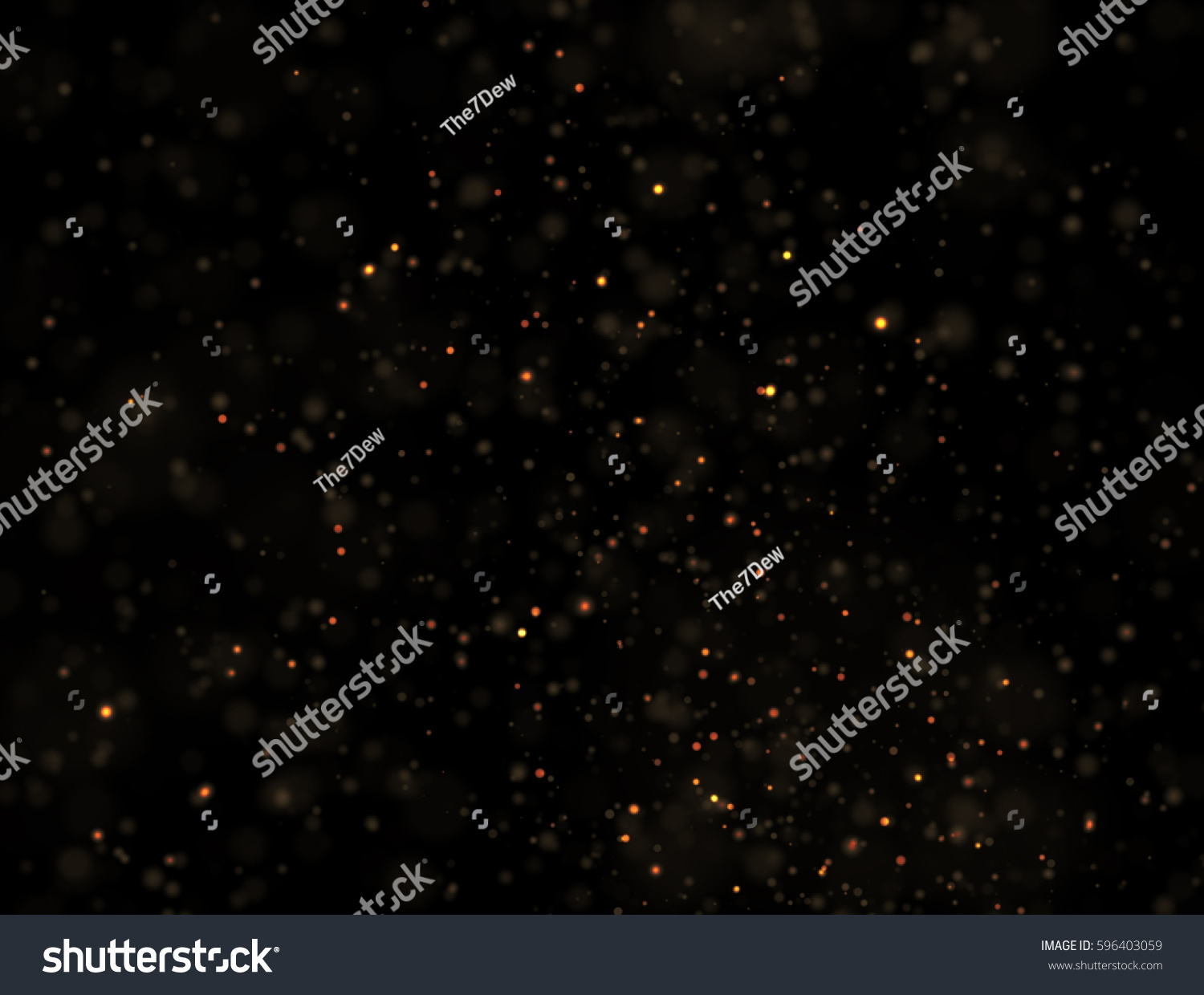 Abstract Gold Glitter Explosion on Black Background #596403059