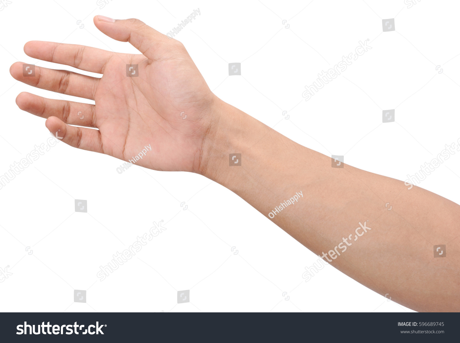 Men hands sign isolated is on white background with clipping path #596689745