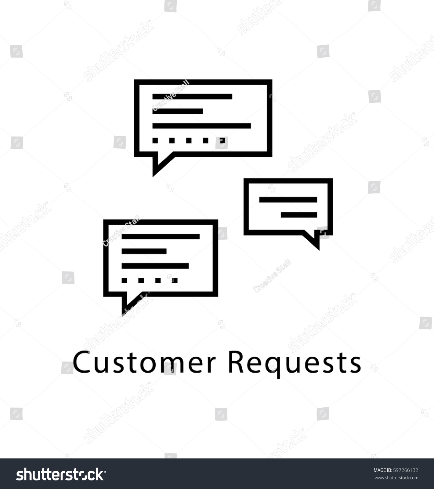 Customer Requests Vector Line Icon - Royalty Free Stock Vector ...