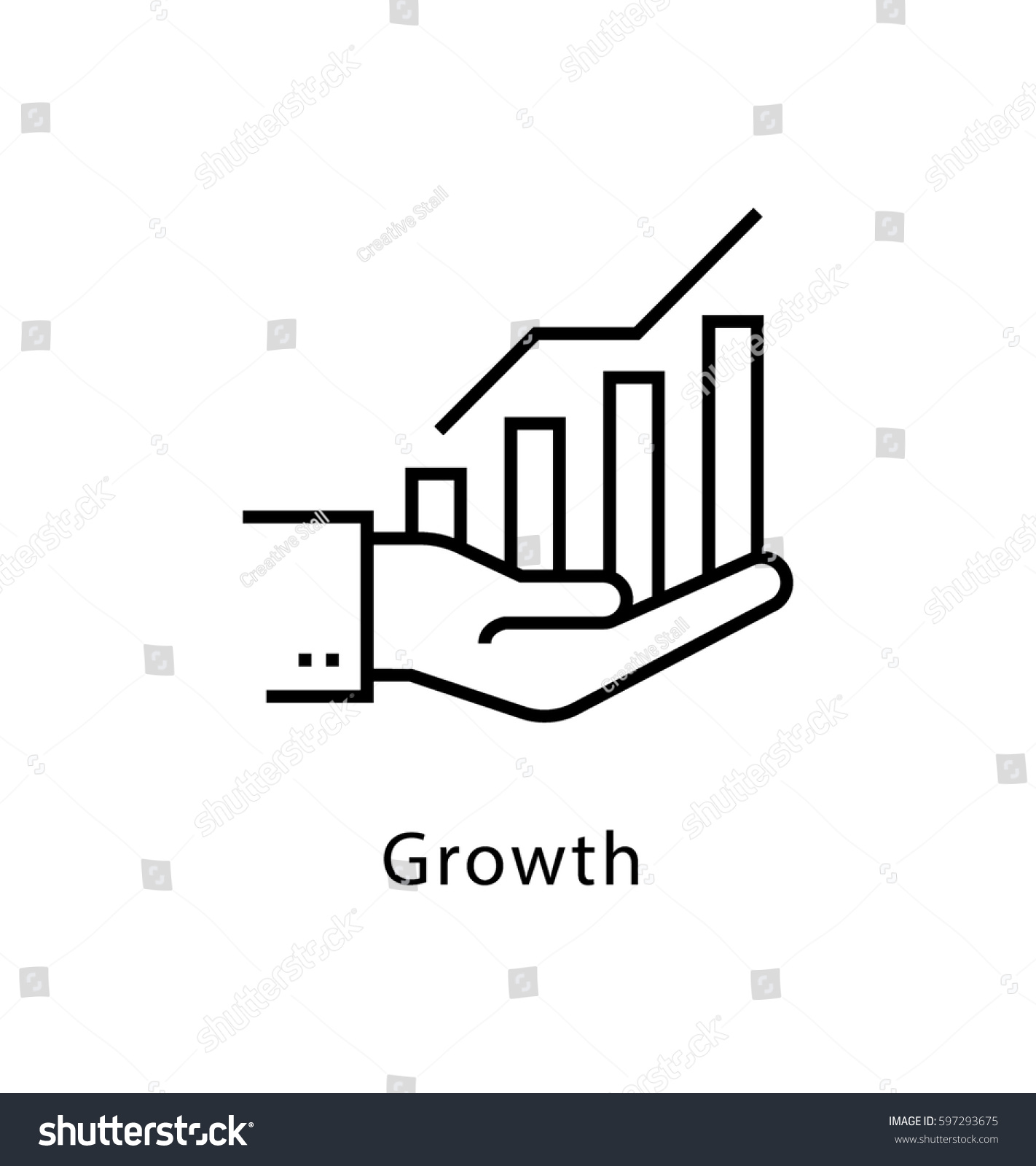Growth Vector Line Icon 