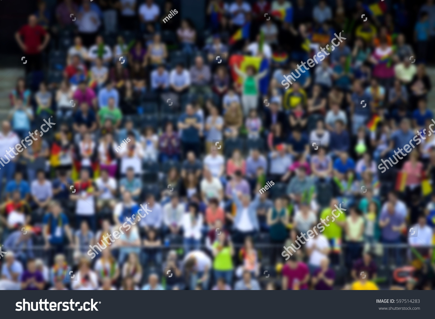 blurred background of crowd of people in a sports arena #597514283