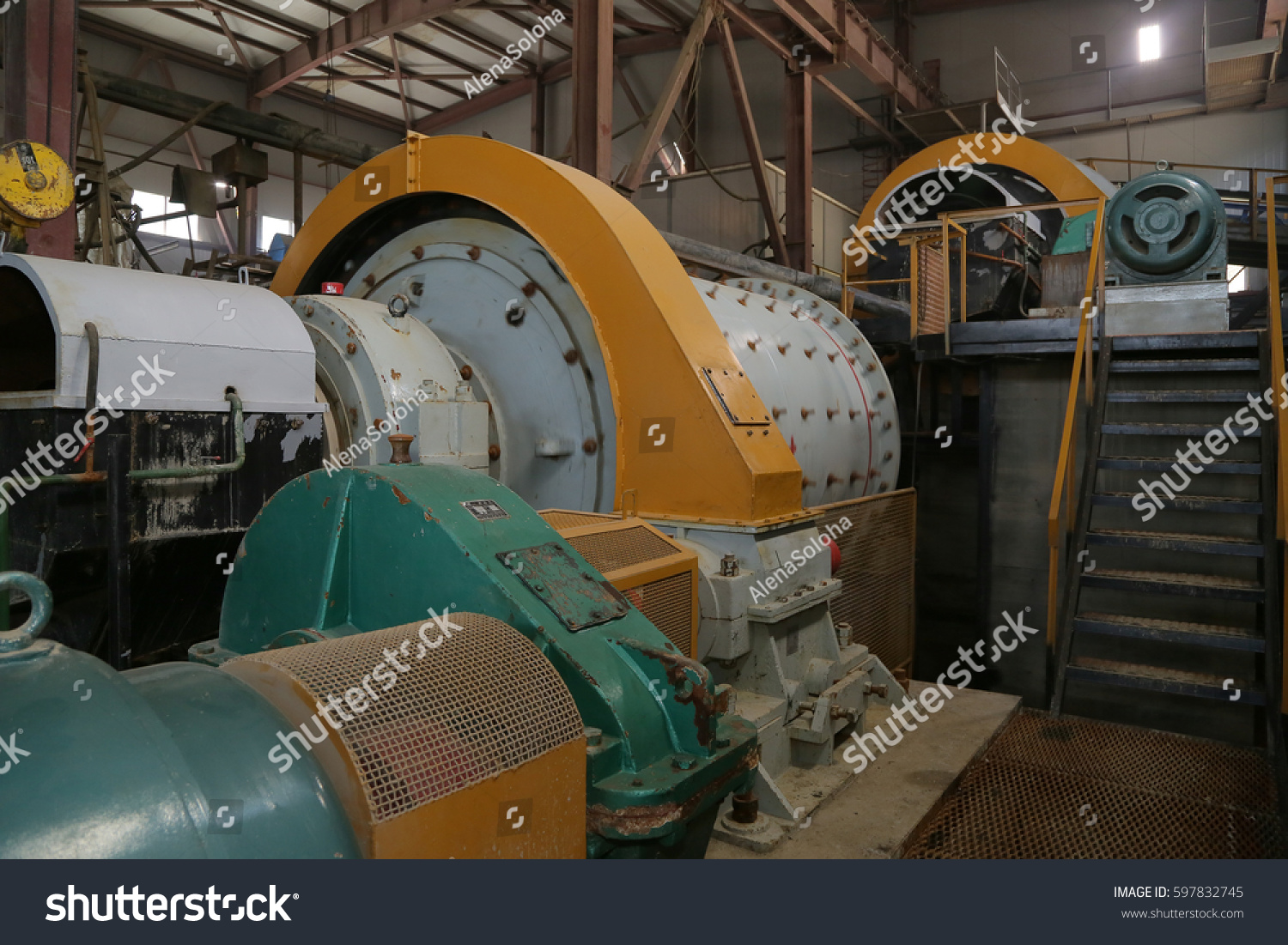Gold mining. Industrial factory. Equipment #597832745