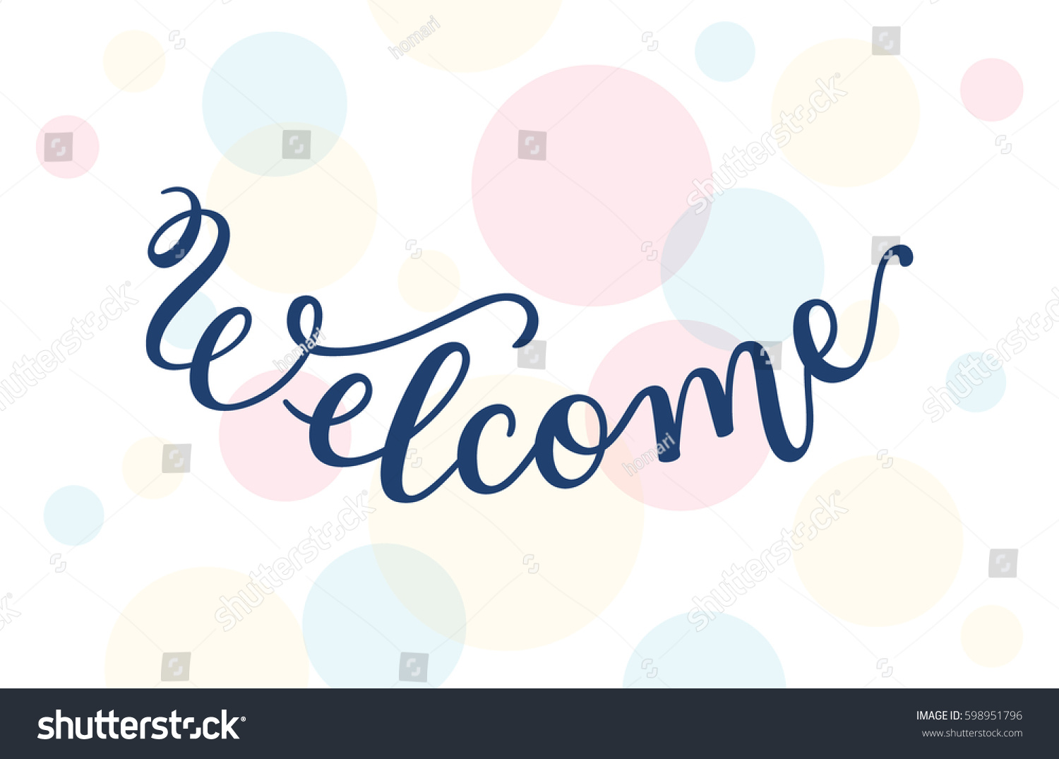 Hand lettering Welcome. Template for card, - Royalty Free Stock Vector ...