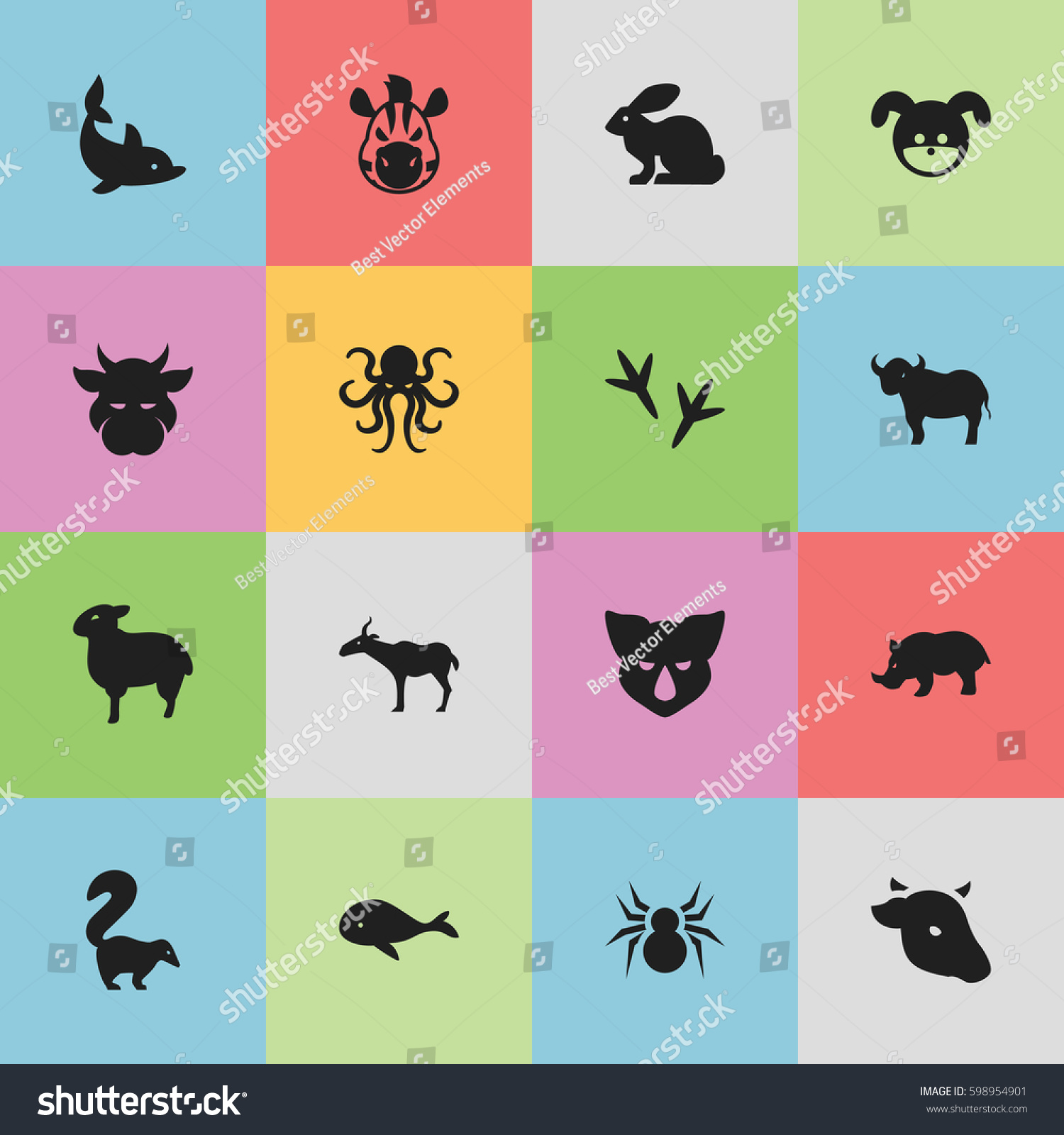 Set Of 16 Editable Zoology Icons. Includes - Royalty Free Stock Vector ...